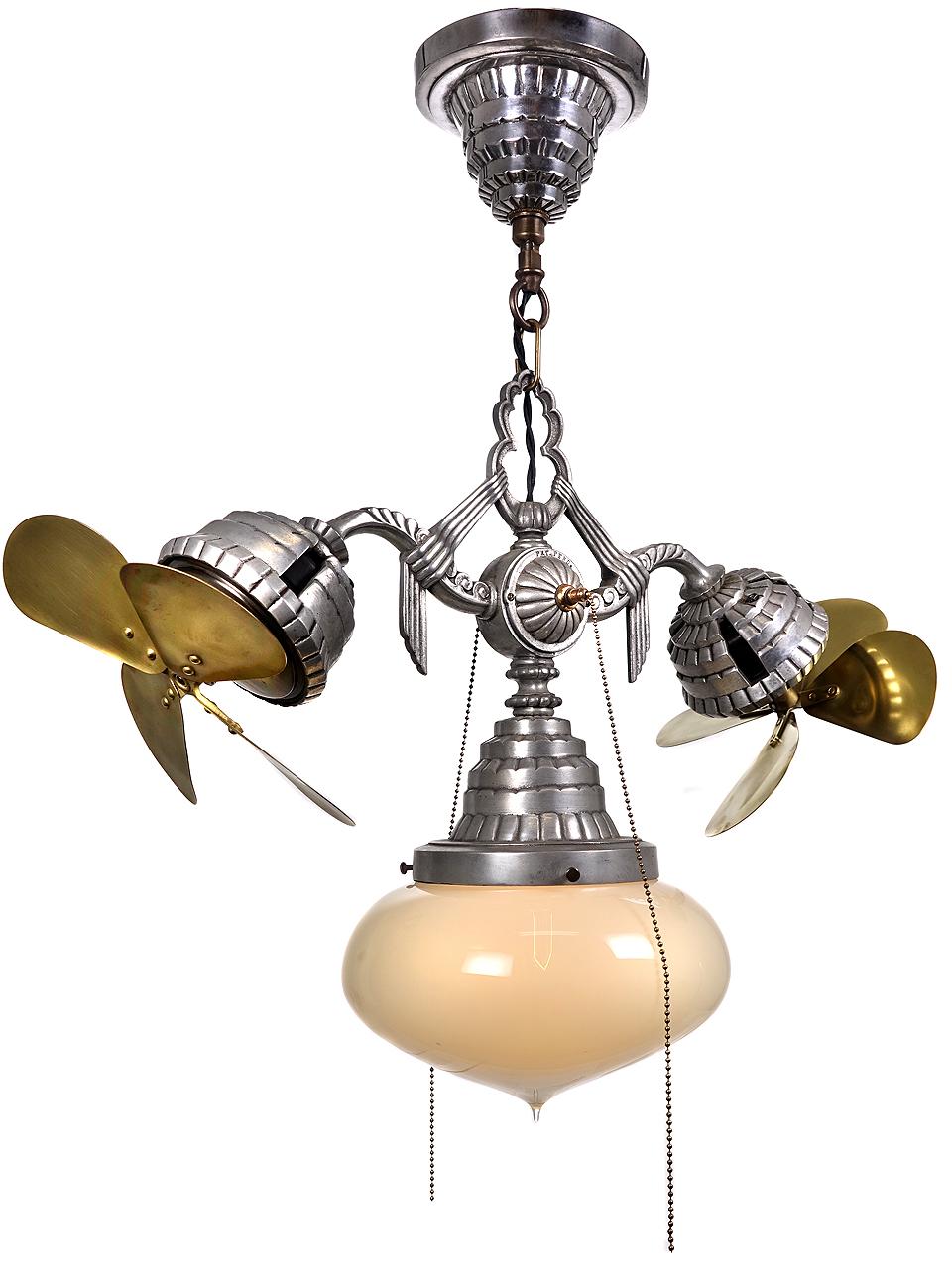 Art Deco Double Fan Chandelier 1