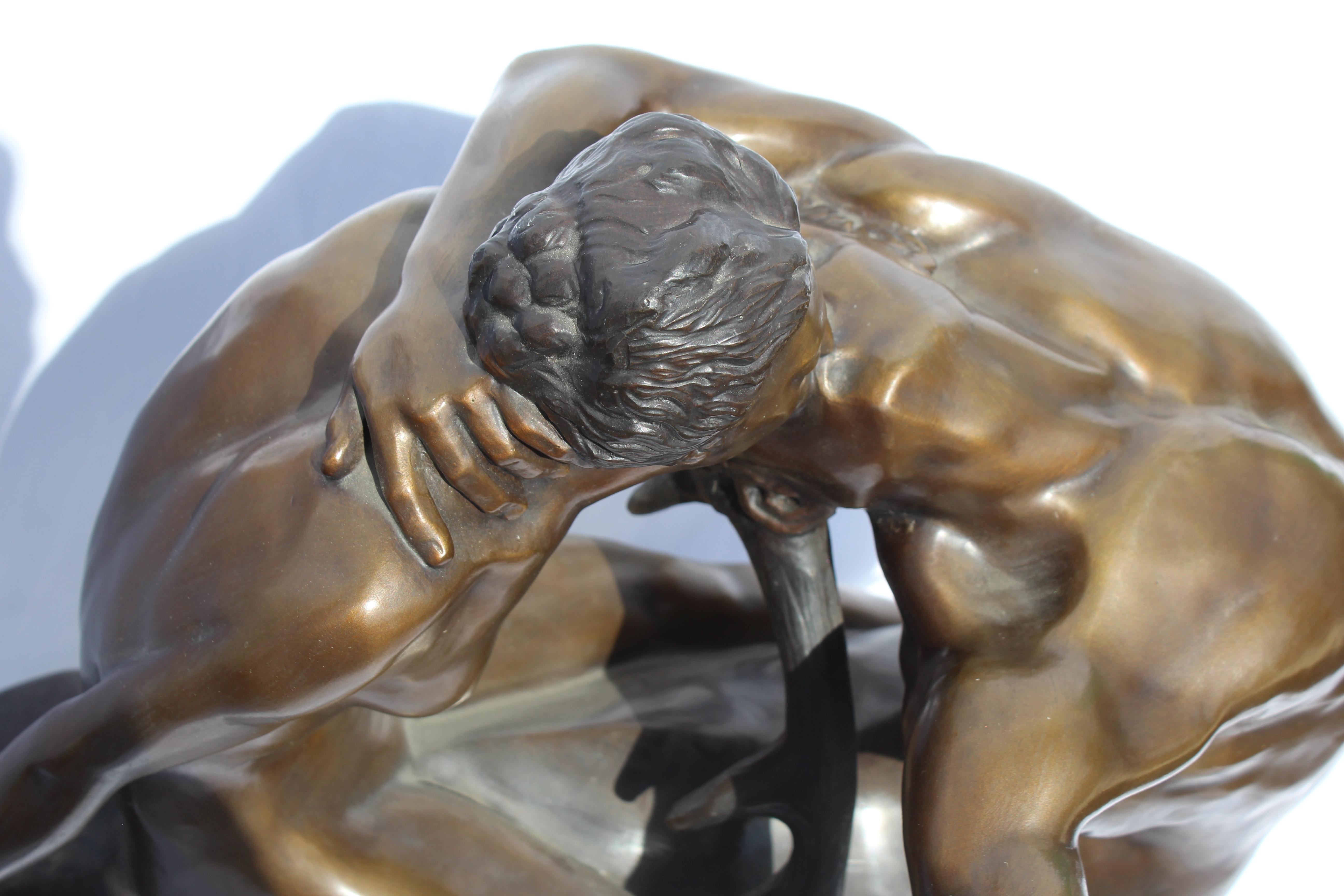 Art Deco Double Figure Bronze, 'Cervitaur' Nude on a Half Man/Deer, Rare Item 1