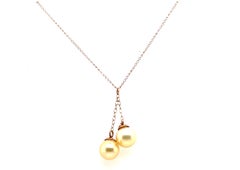Collana con doppia perla Art Deco 14K 8mm Originale 1940's Antiques Vintage
