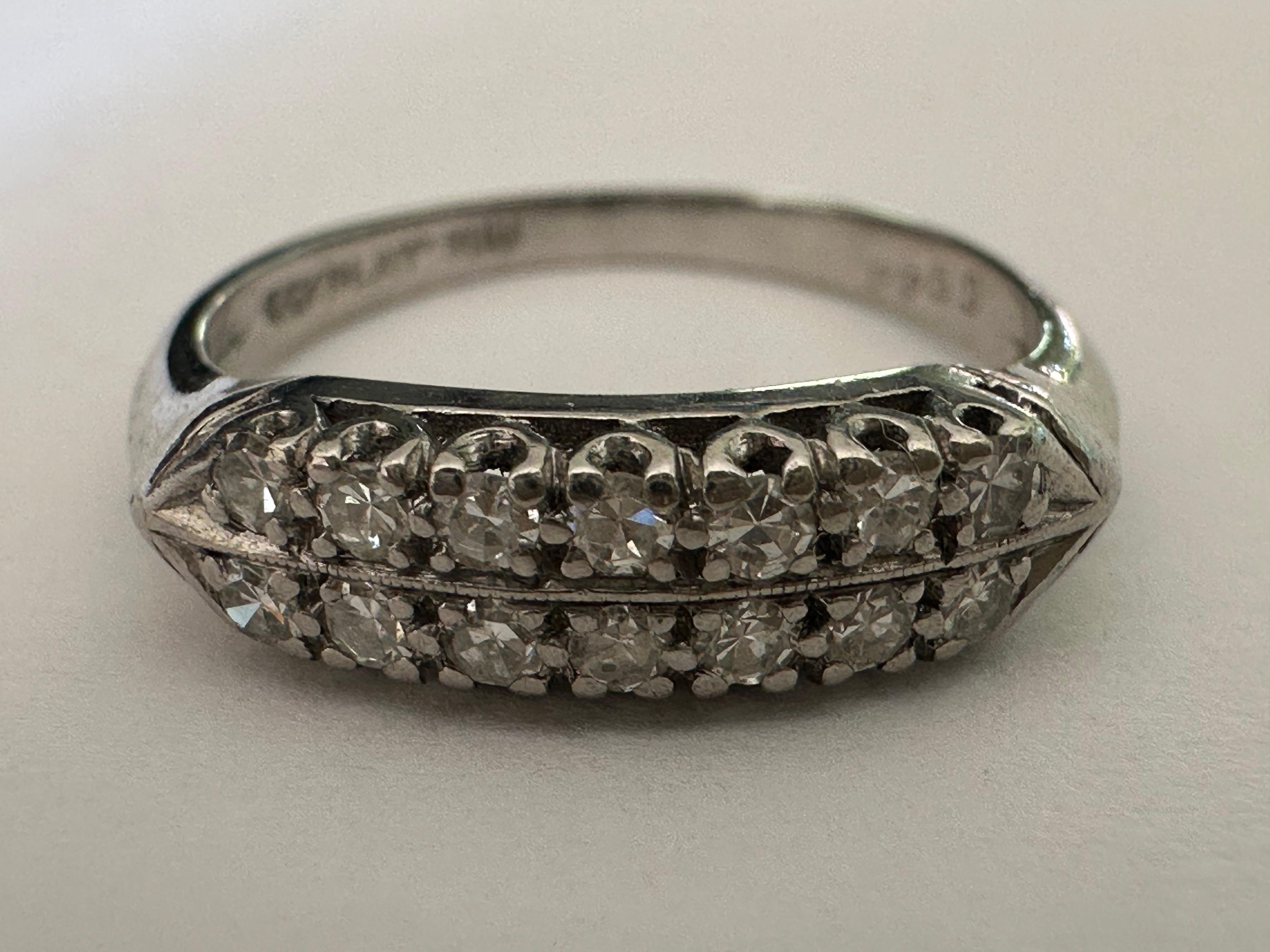 Art Deco Double-Row Diamond Band For Sale 5