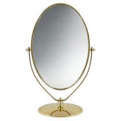 Art Deco Double-Sided Brass Table Mirror, Sweden 1940s