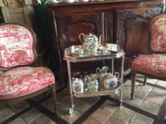 Art Deco Double-Tier Silver Plated Tray Cabaret Service Bar Cart "Not Chrome"