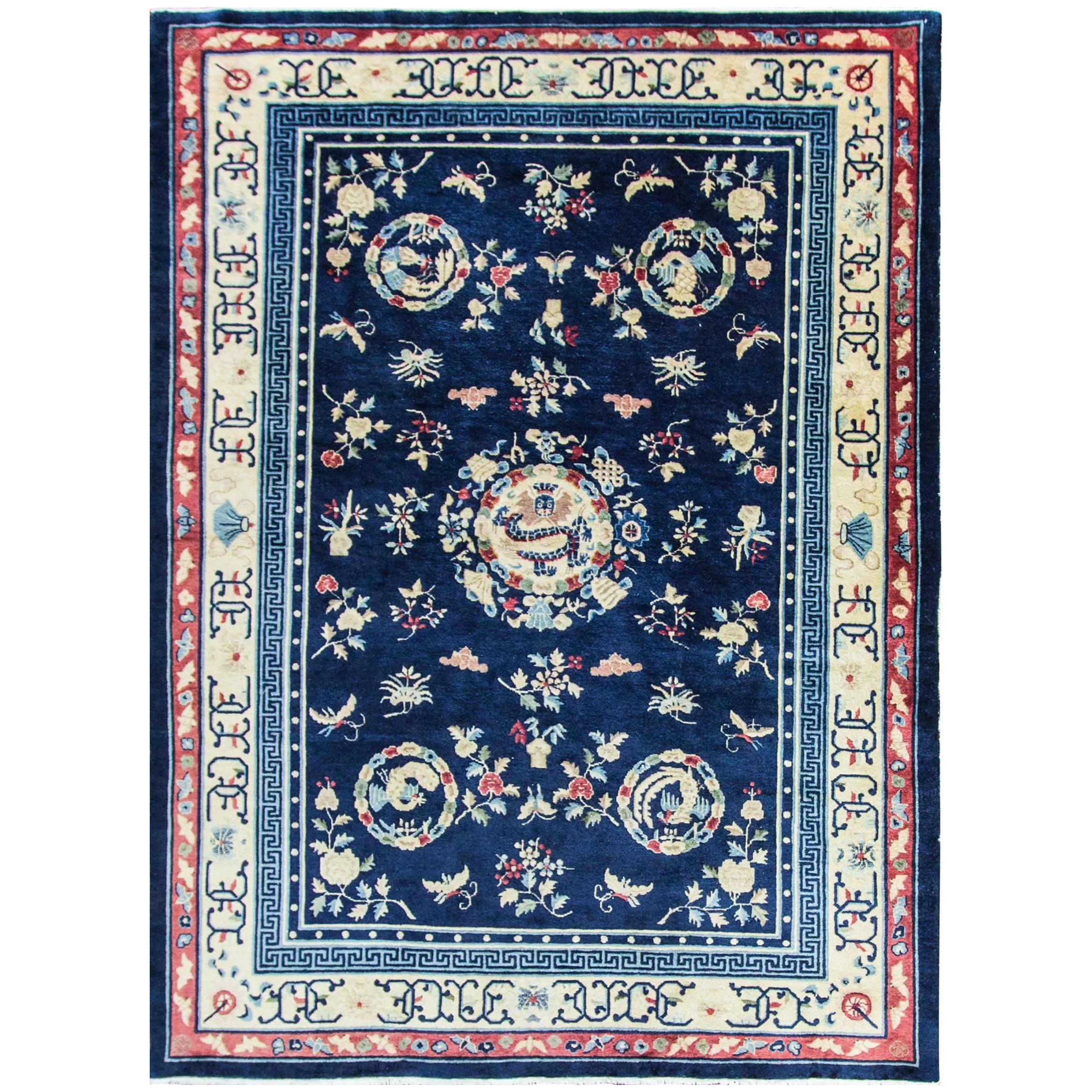 Chinesischer Art-Déco-Teppich mit Drachen
