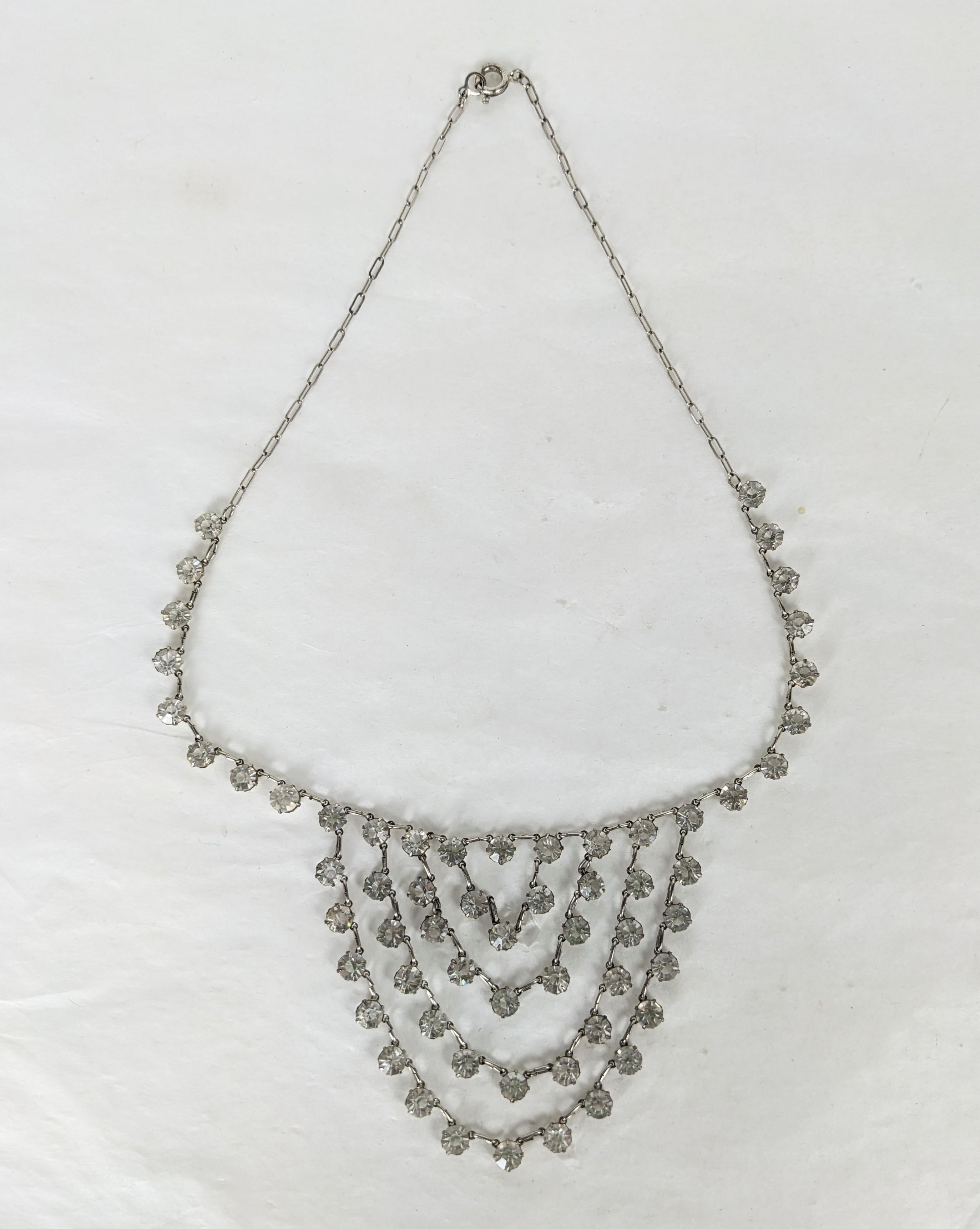 Art Deco Draped Crystal Paste Necklace In Good Condition For Sale In New York, NY