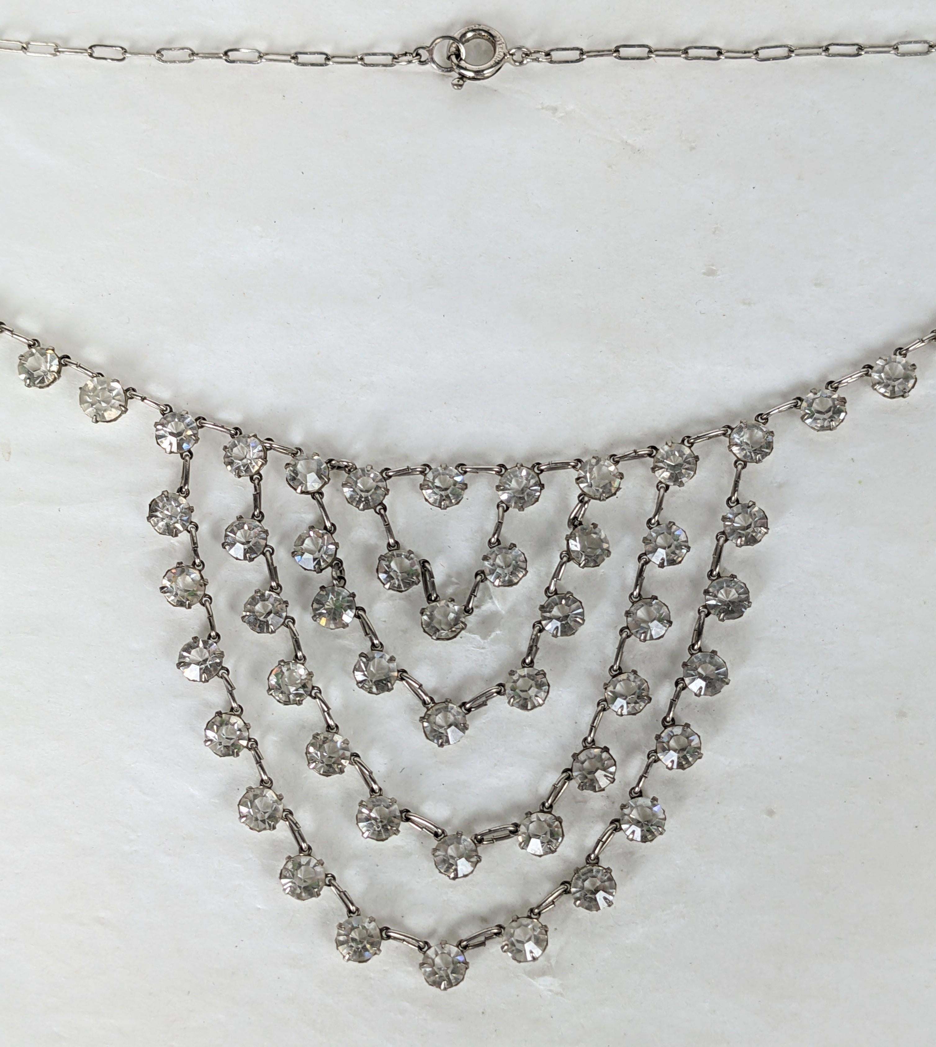 Women's or Men's Art Deco Draped Crystal Paste Necklace For Sale