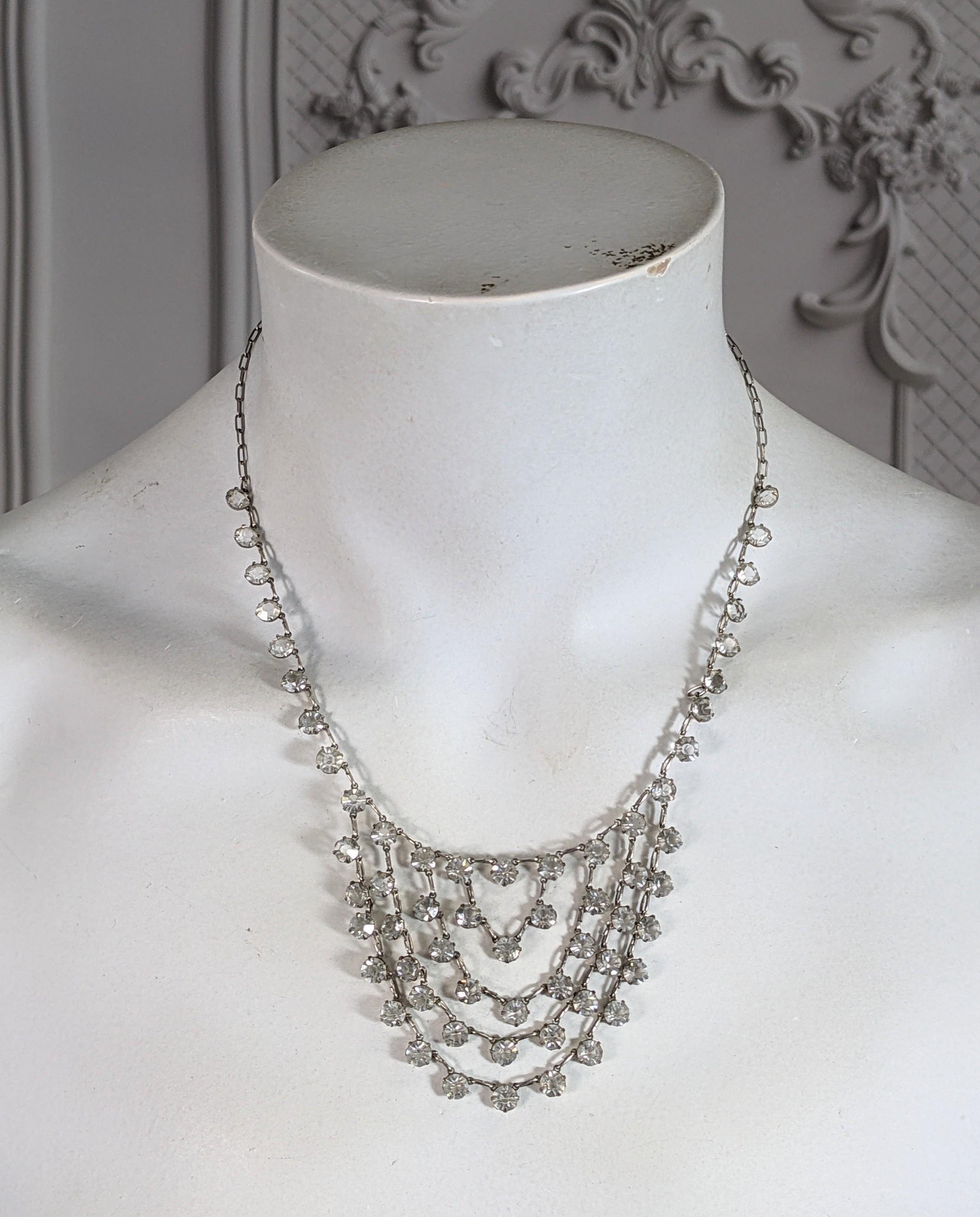 Art Deco Draped Crystal Paste Necklace For Sale 2