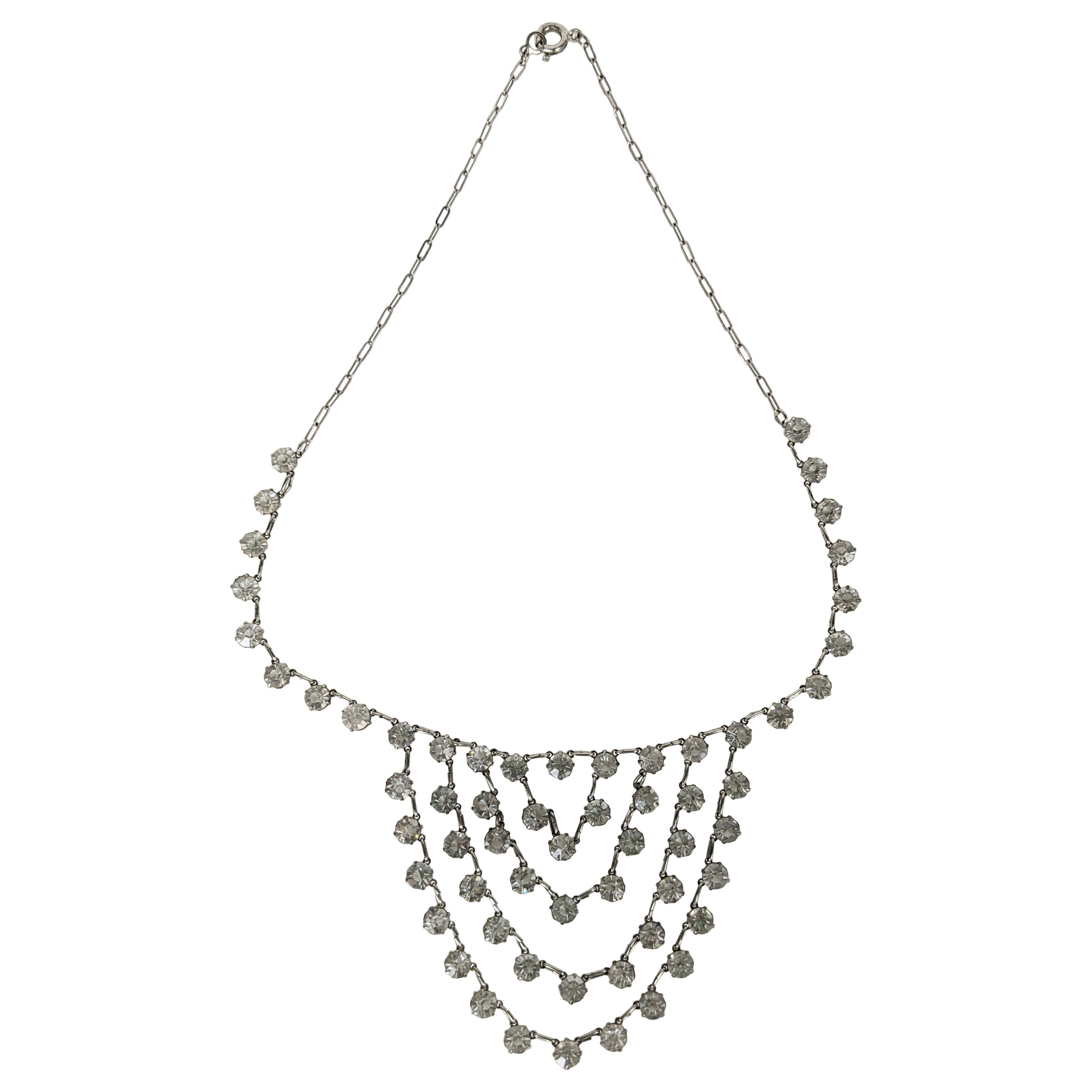 Collar Art Déco Drapeado de Pasta de Cristal