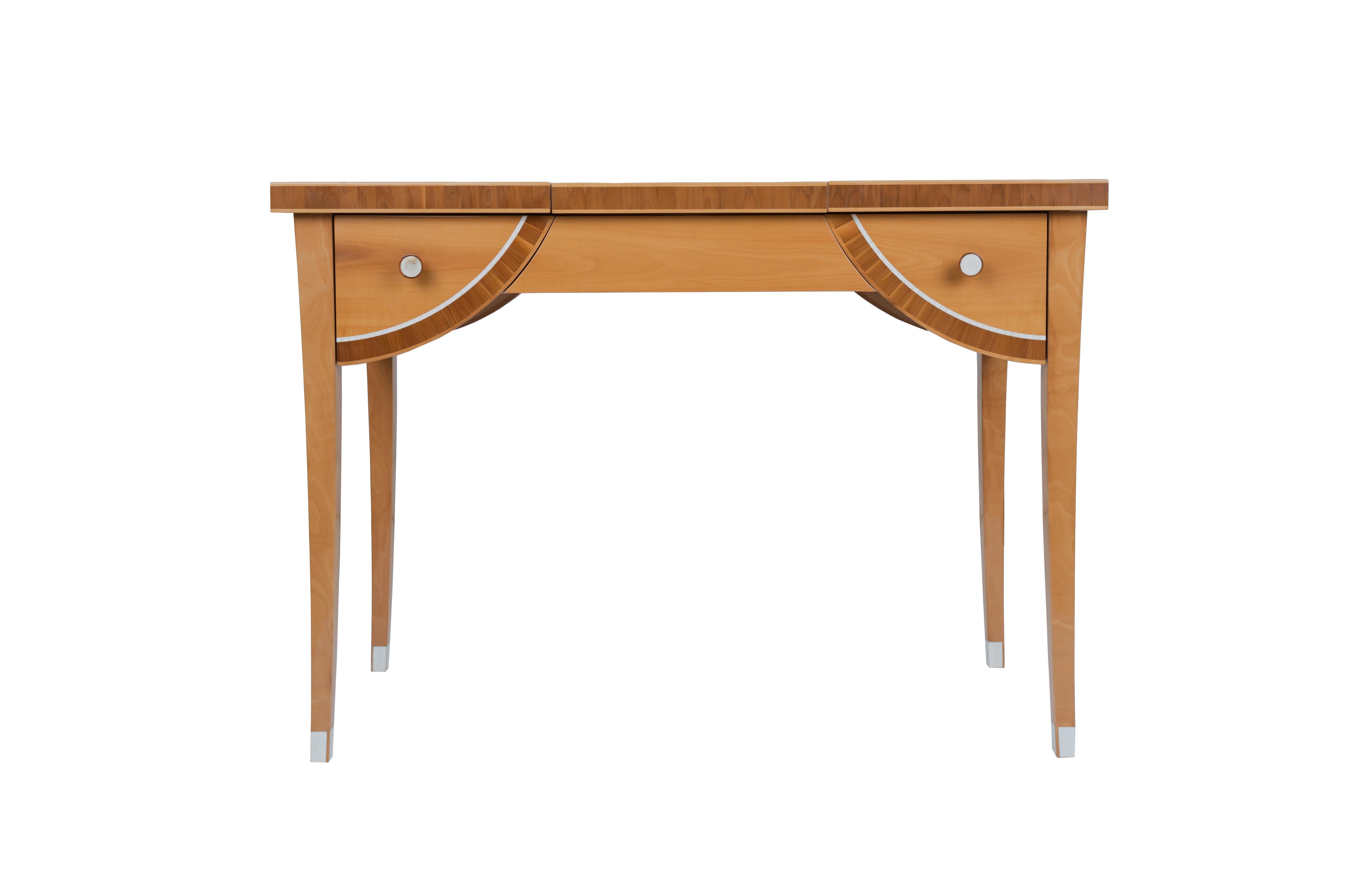 A very special quality unique contemporary dressing table in Art Deco style made from pear-tree and taxus.