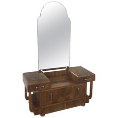 Art Deco Dressing Table in a Stunning Figured Walnut Art Deco Dressing Table in a Stunning Figured Walnut