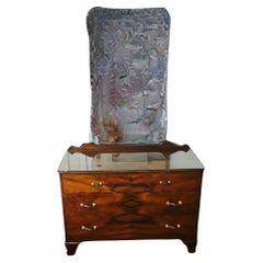 Art deco dressing table in burr walnut, 1940s