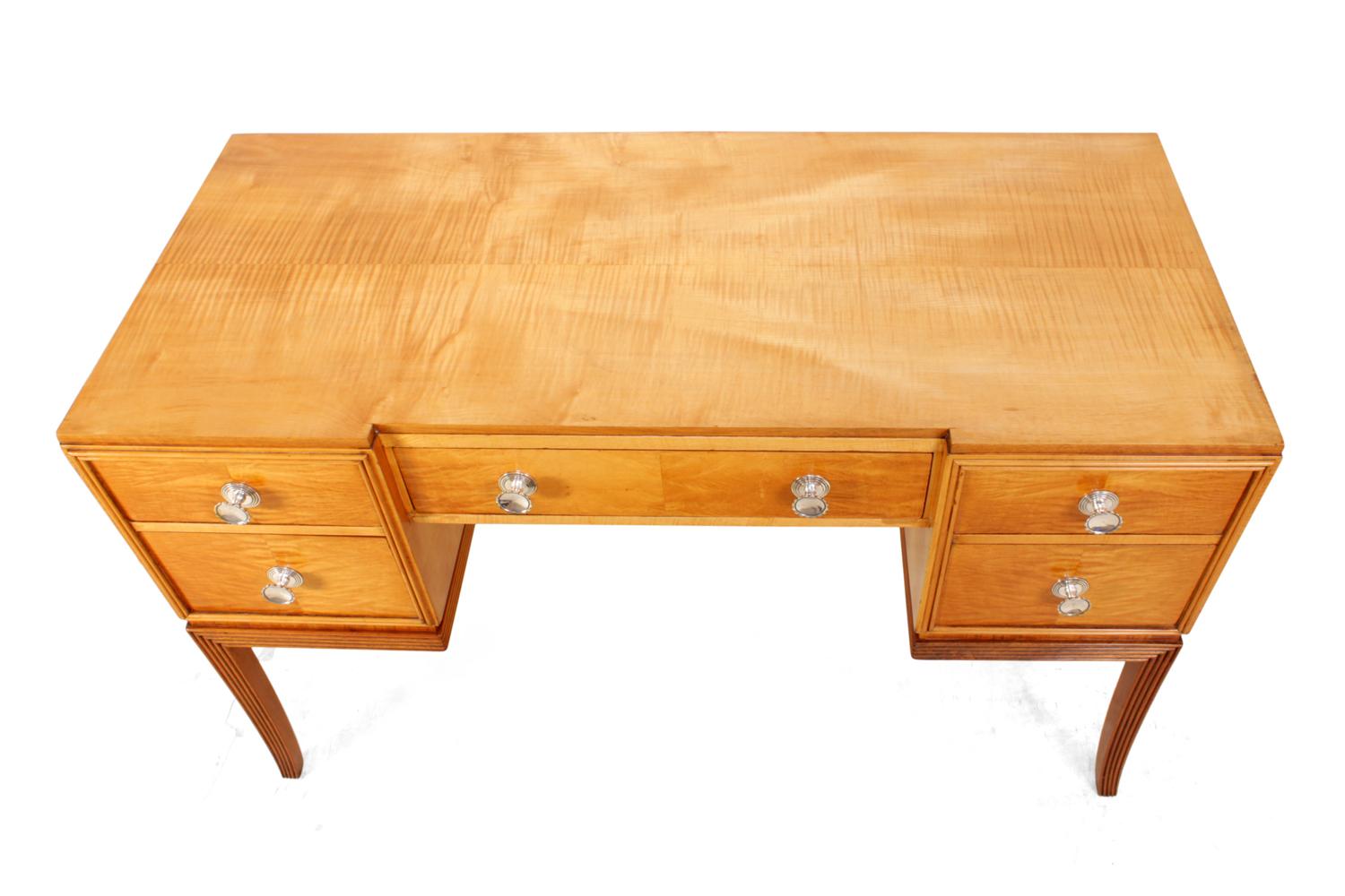 Satinwood Art Deco Dressing Table in Satin Birch