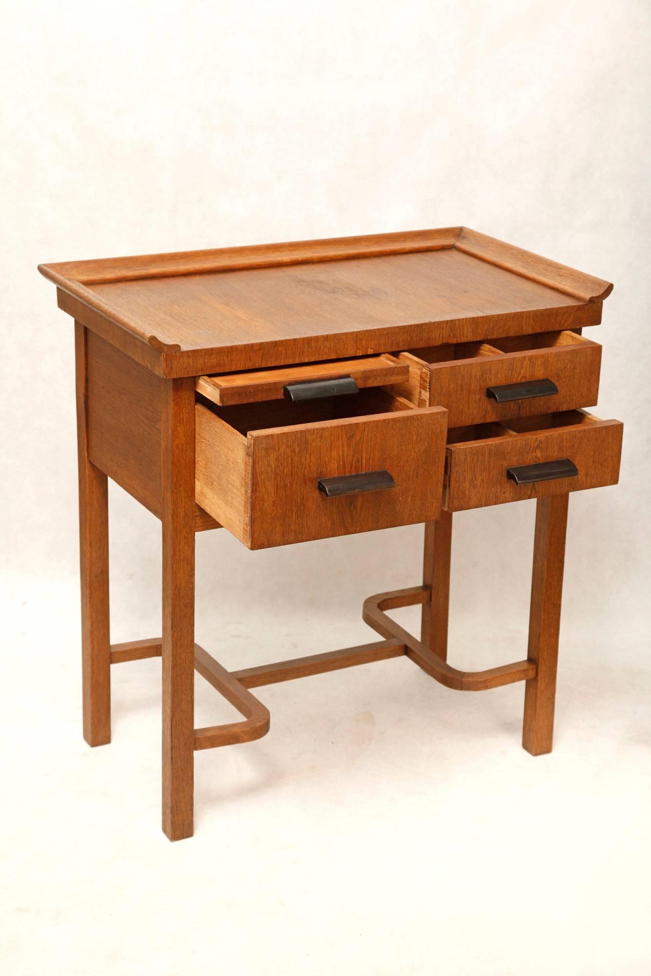 German Art Deco Dressing Table, Oak and Vintage, 1950s