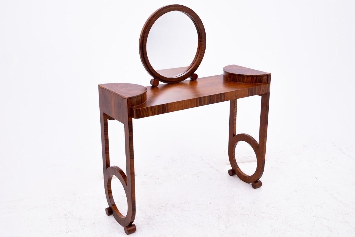 Art Deco dressing table with chair, Poland, ca. 1940. In Good Condition For Sale In Chorzów, PL