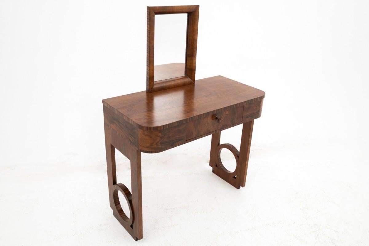 Art déco-Schminktisch mit Stuhl, Polen, ca. 1930. (Polnisch) im Angebot