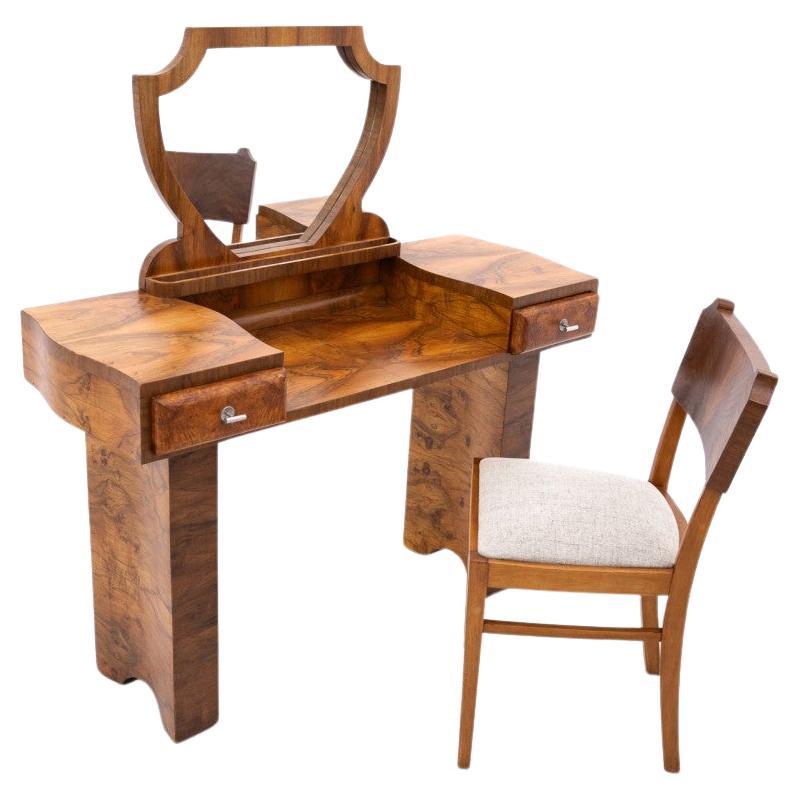 Art Deco dressing table with chair, Germany, circa 1940s  For Sale