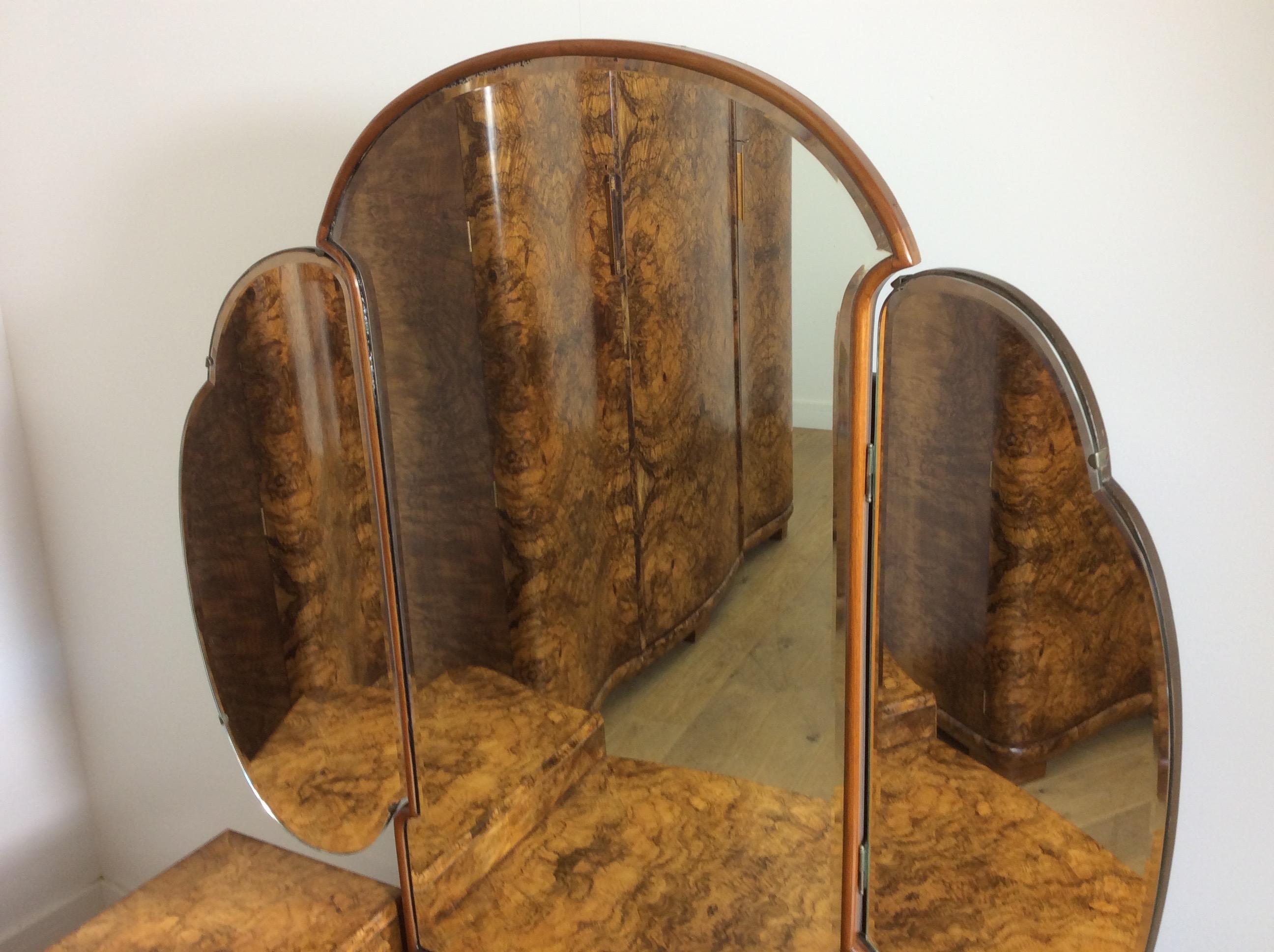 Art Deco Dressing Table with Cloud Shape Mirror 1