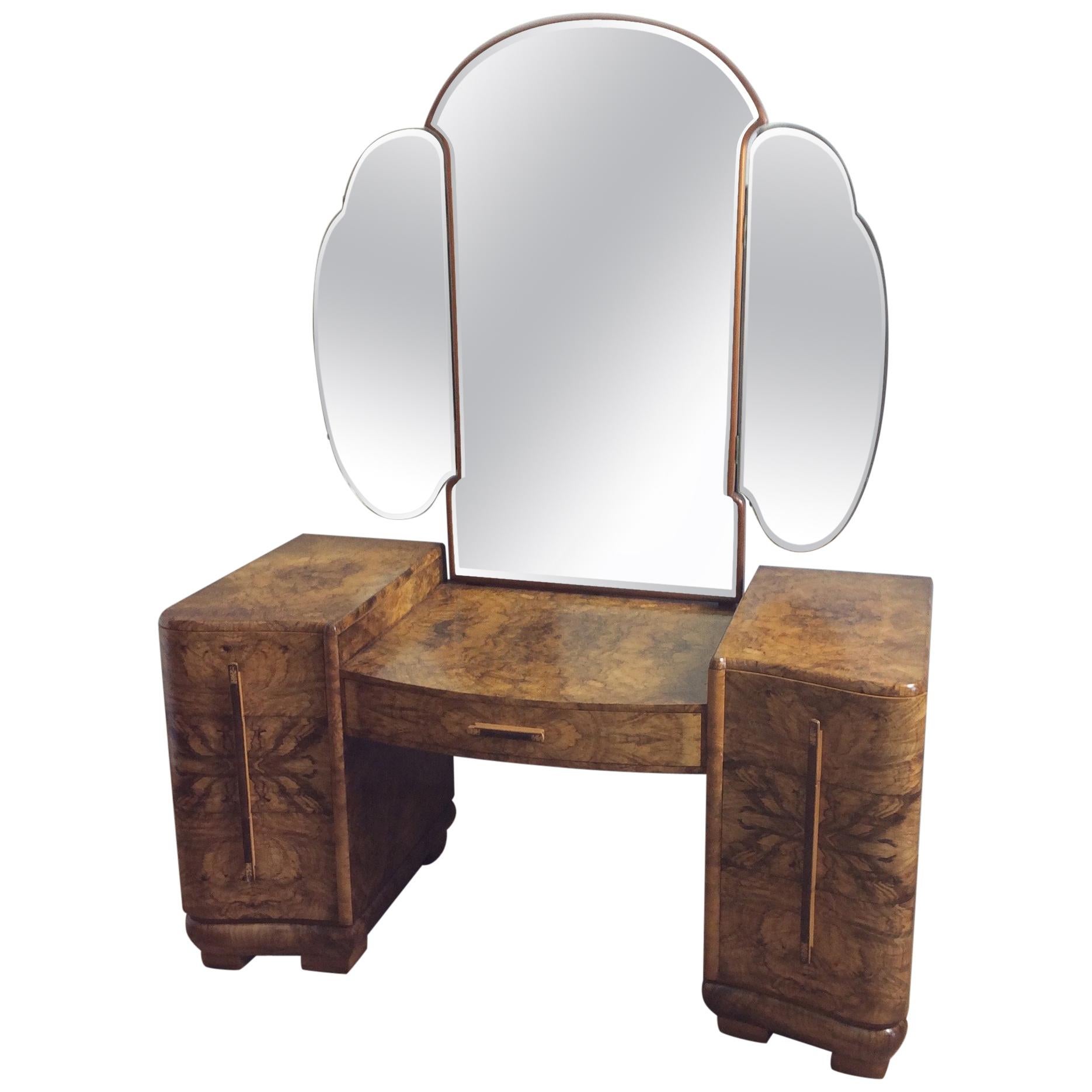Art Deco Dressing Table with Cloud Shape Mirror