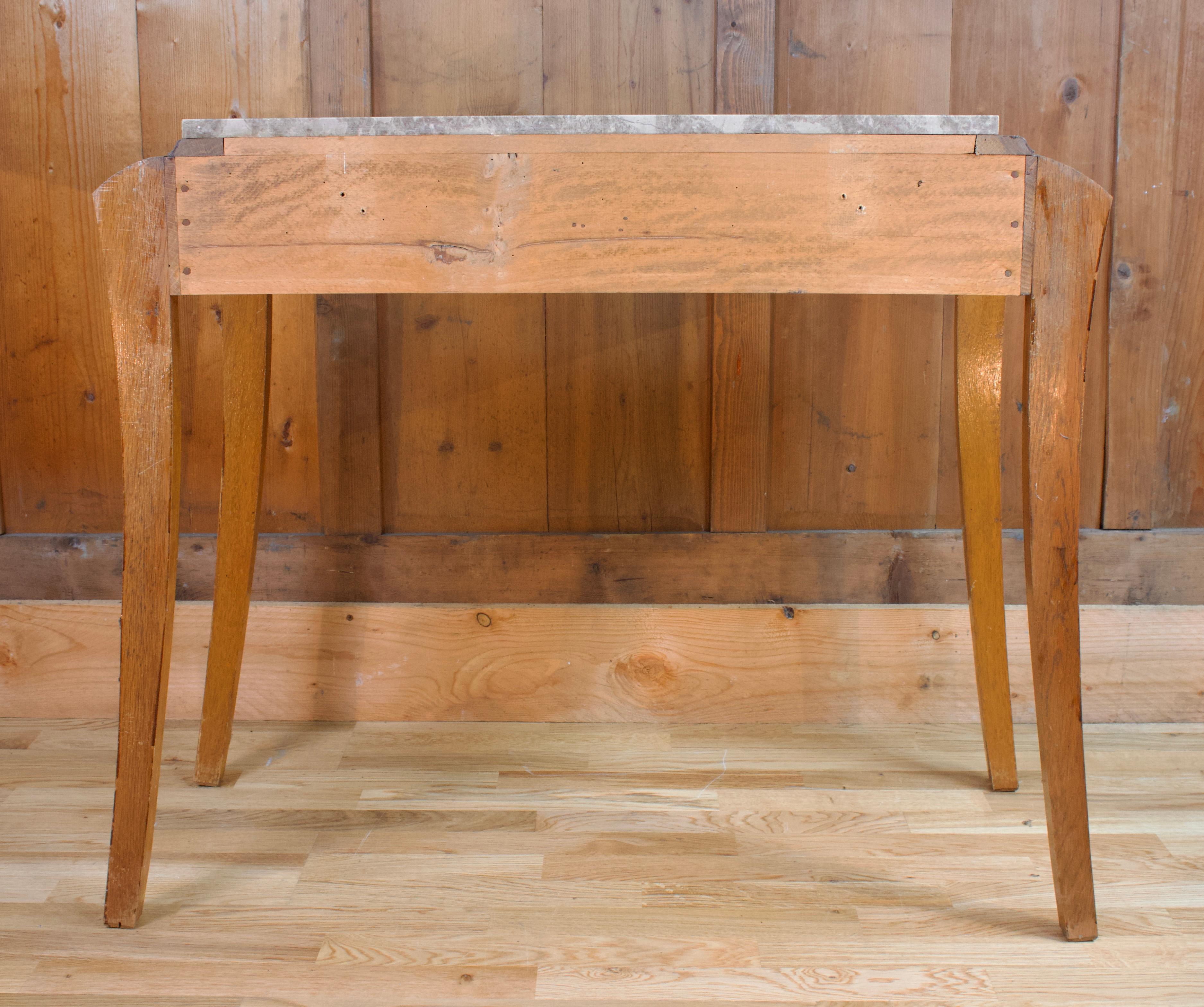 Art Deco Console or Dressing Table with Marble Top circa 1940 For Sale 2
