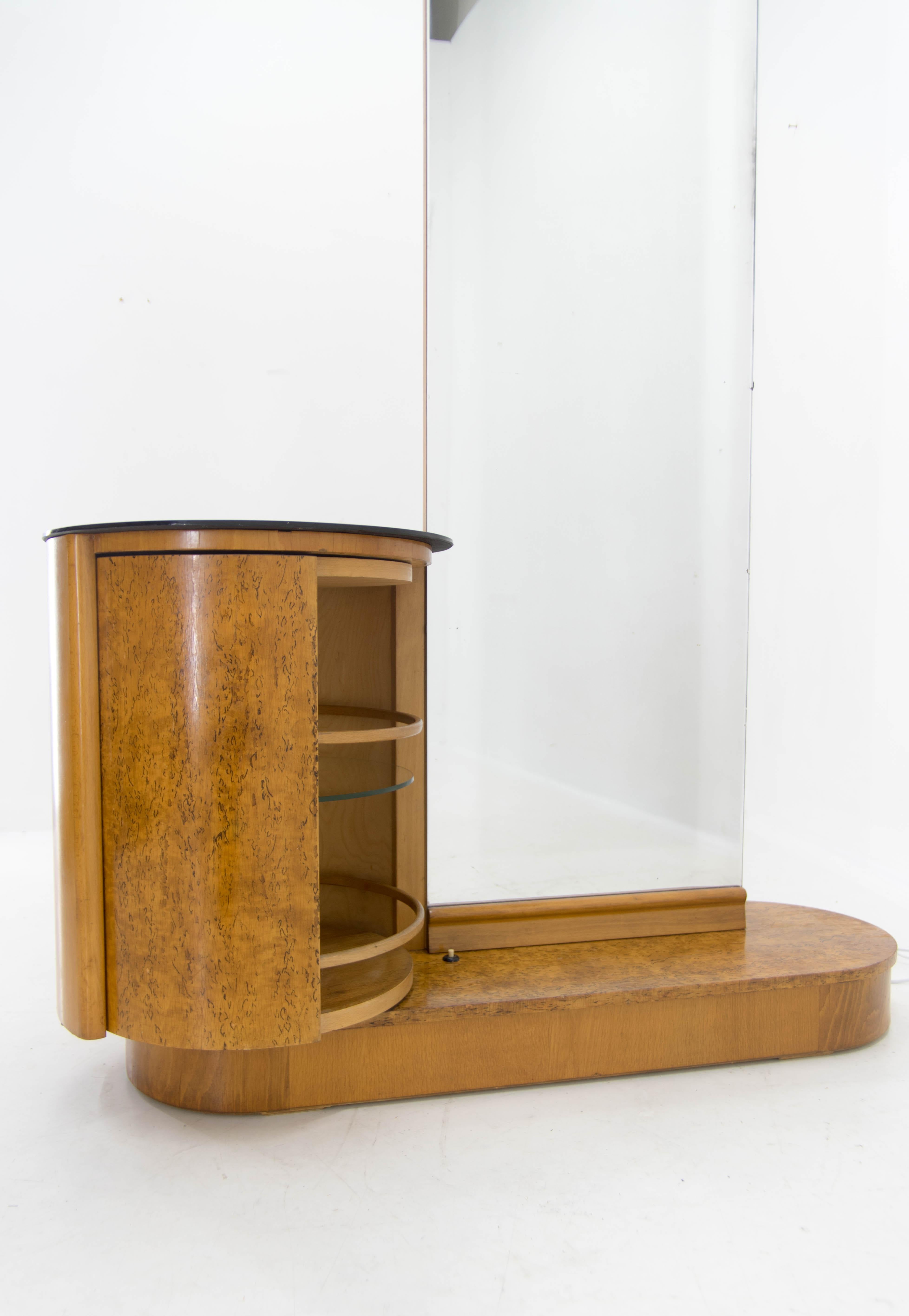 Art Deco Dressing Table with Mirror and Light by Halabala, 1940s 7