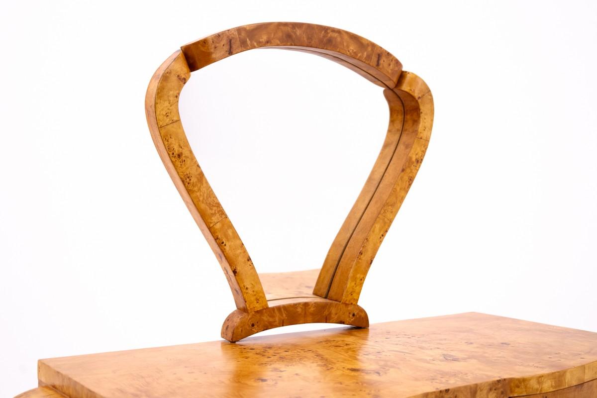 Art Deco Dressing Table with Seat, Poland, 1940s For Sale 4