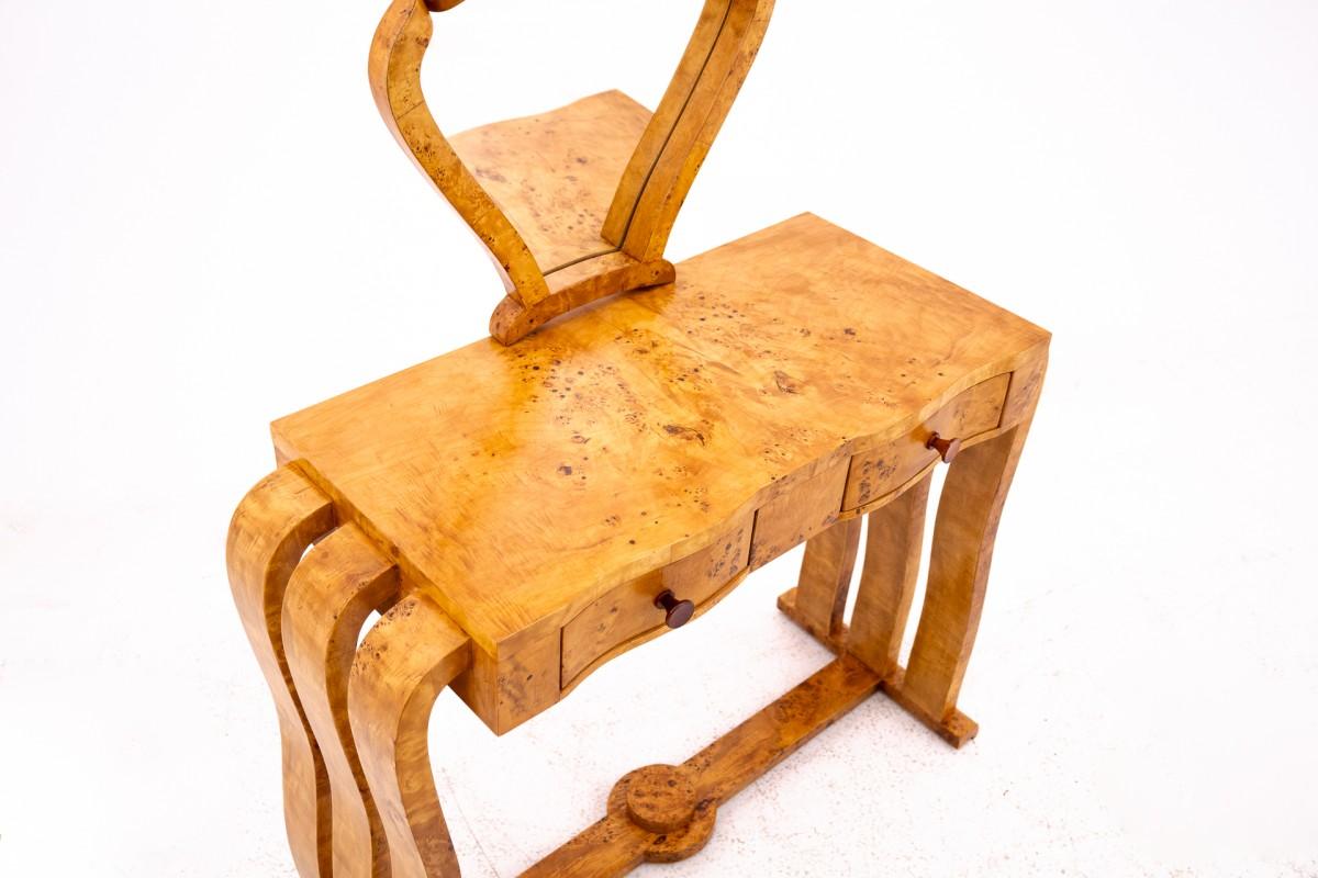 Art Deco Dressing Table with Seat, Poland, 1940s For Sale 5