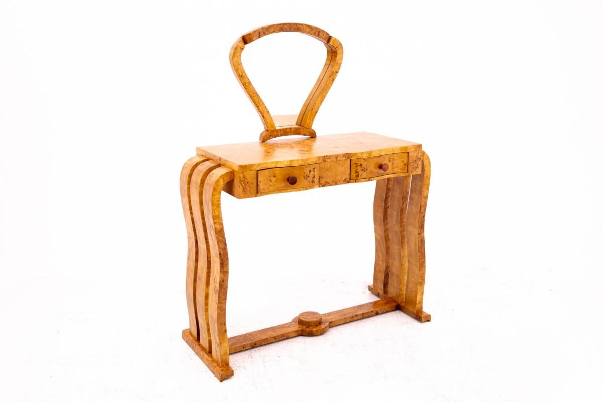 Art Deco Dressing Table with Seat, Poland, 1940s For Sale 2