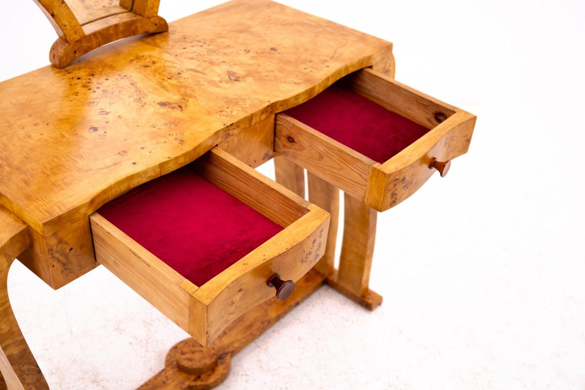 Art Deco Dressing Table with Seat, Poland, 1940s For Sale 3