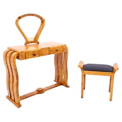 Tocador Art Decó con asiento, Polonia, años 40