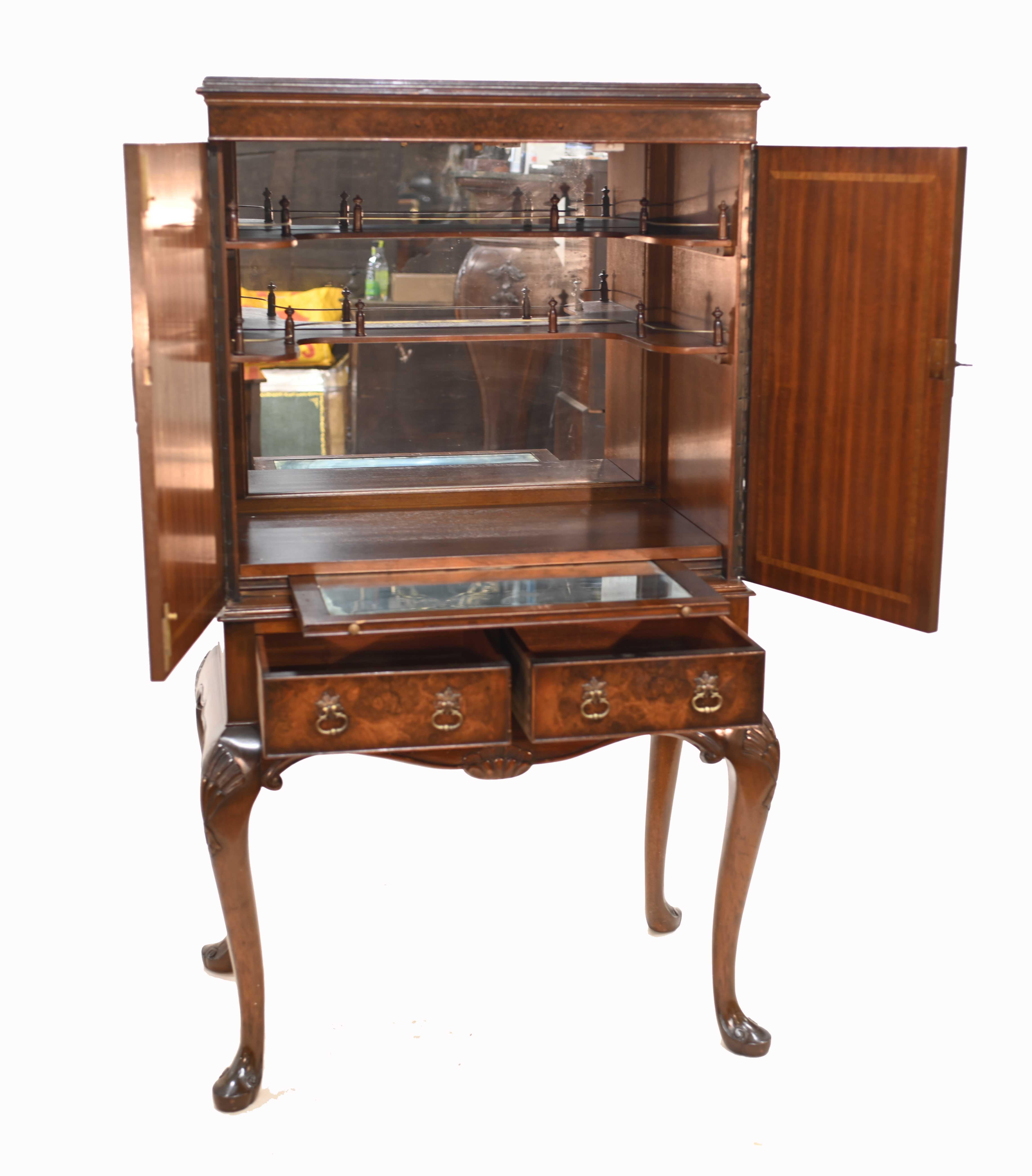 Birdseye Maple Art Deco Drinks Cabinet 1930 Epstein and Co Furniture