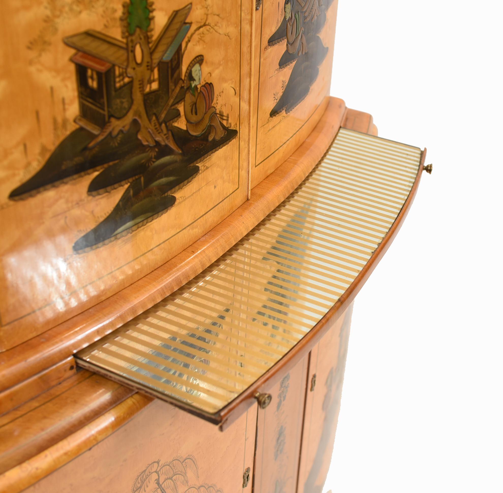 Art Deco Drinks Cabinet Chinoiserie Vintage Cocktail, 1930 13