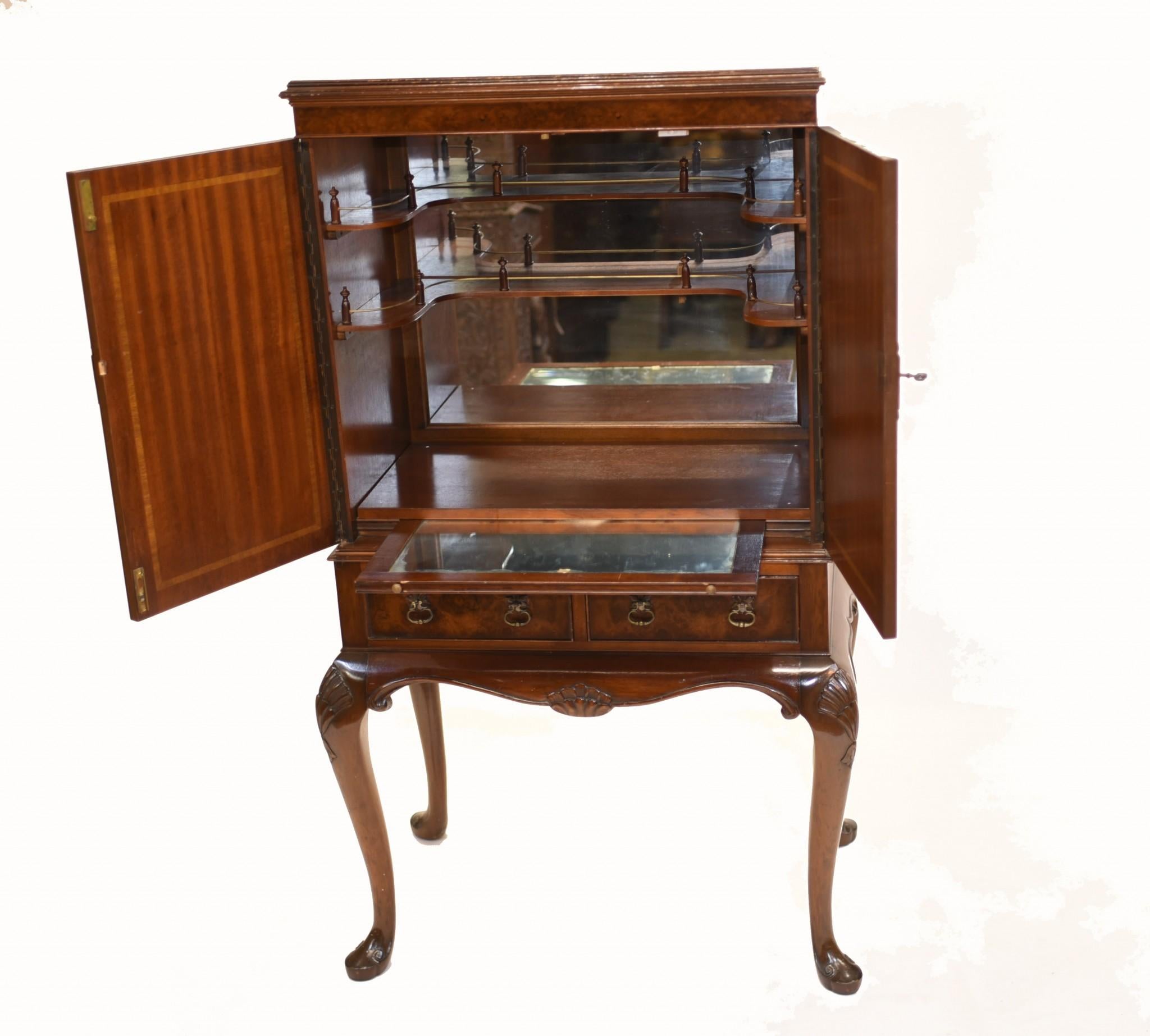 Armadietto per bevande Art Deco Epstein Cocktail Chest Burr Walnut 1930 in vendita 2