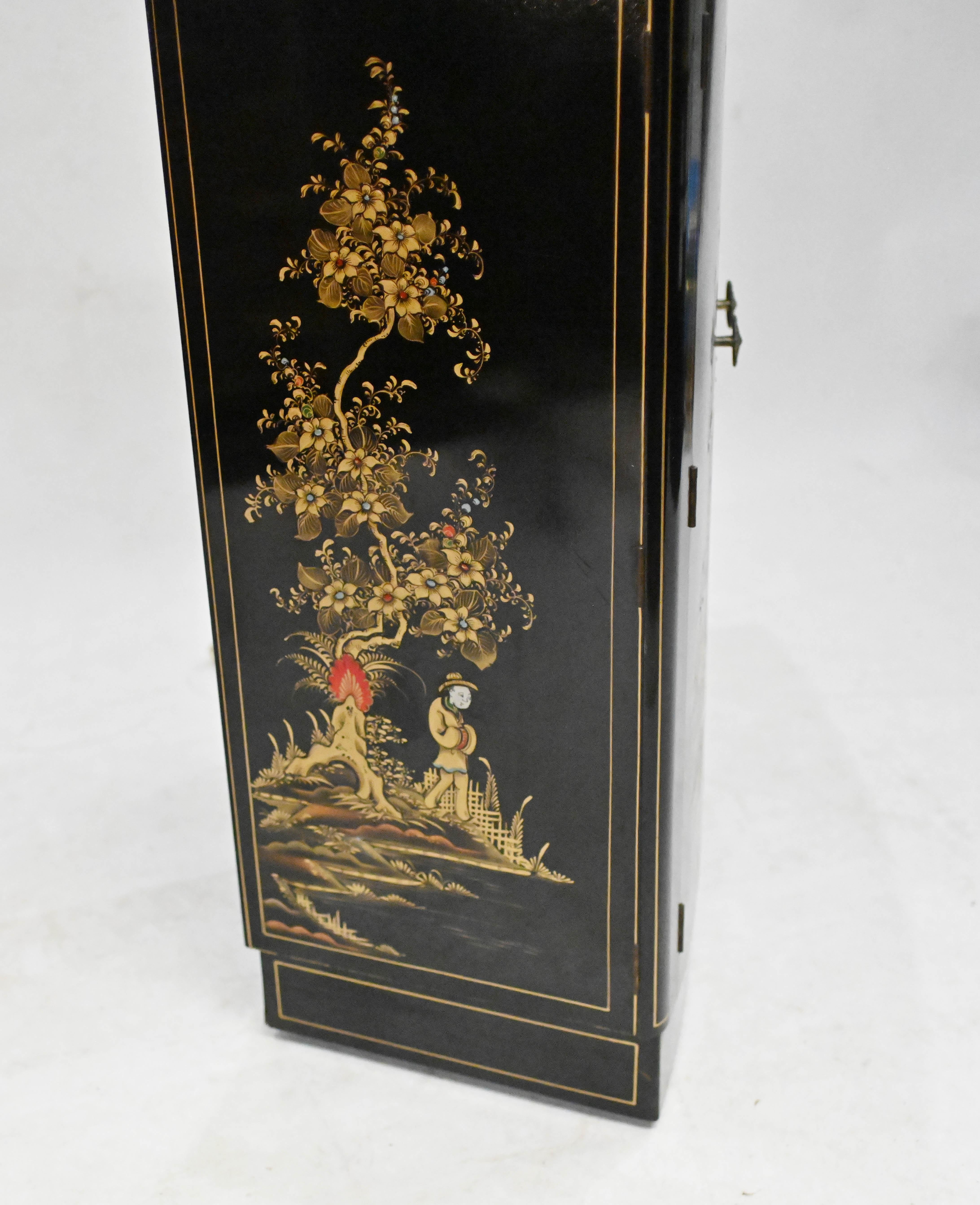 Art Deco Drinks Cabinet Lacquered Chinoiserie Cocktails For Sale 11