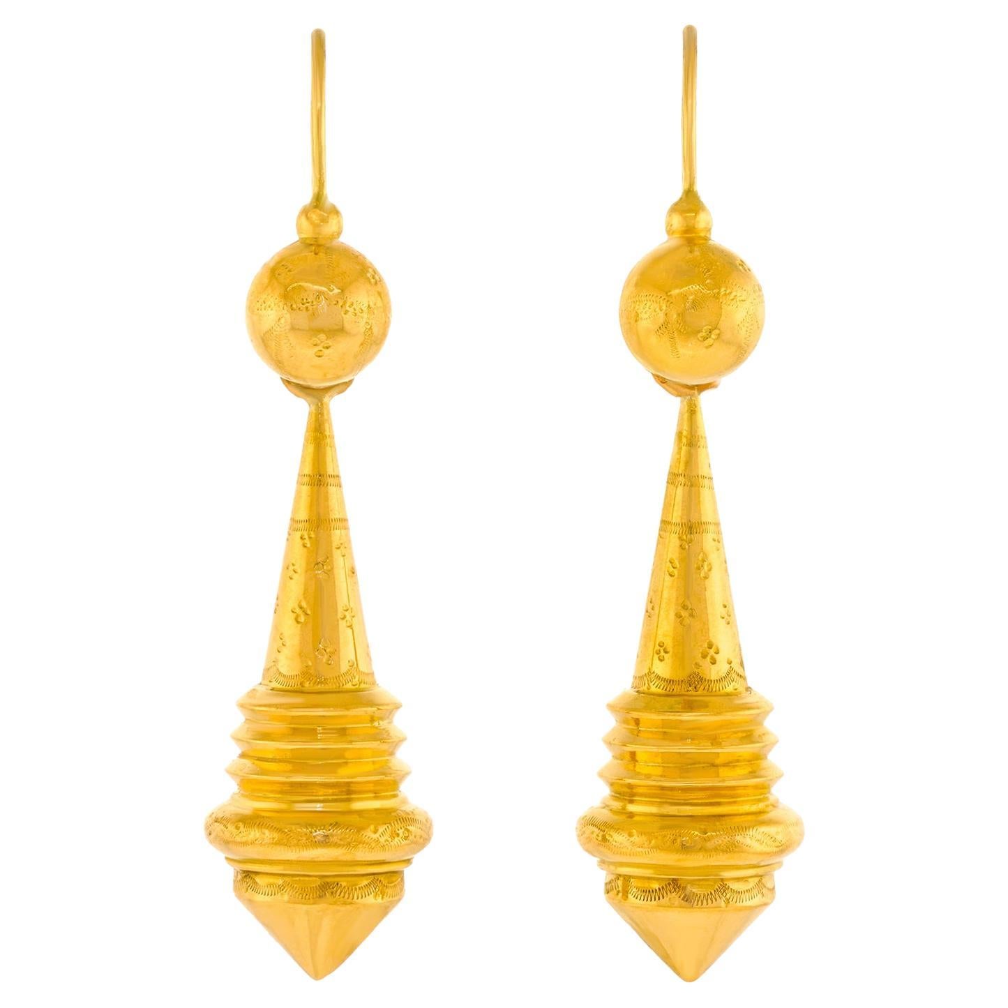 Boucles d'oreilles en goutte - Art déco