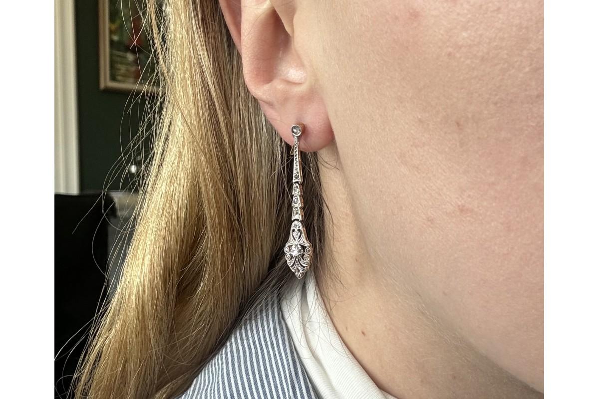 Pendientes gota Art Decó, Europa Occidental, hacia 1925. en Bueno Estado en Chorzów, PL