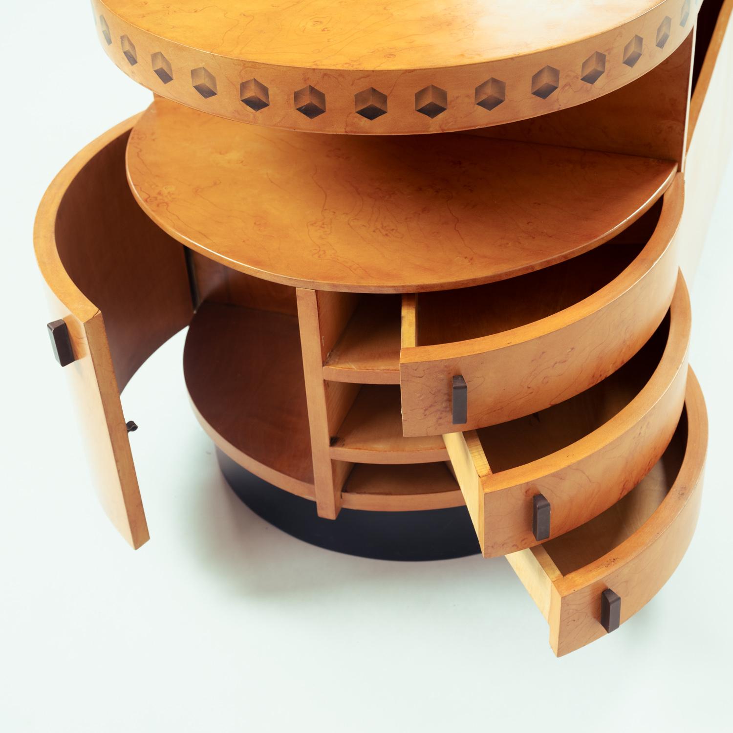 Meuble de bar Art Déco en bois de ronce peint d'imitation, Italie 1961 en vente 5