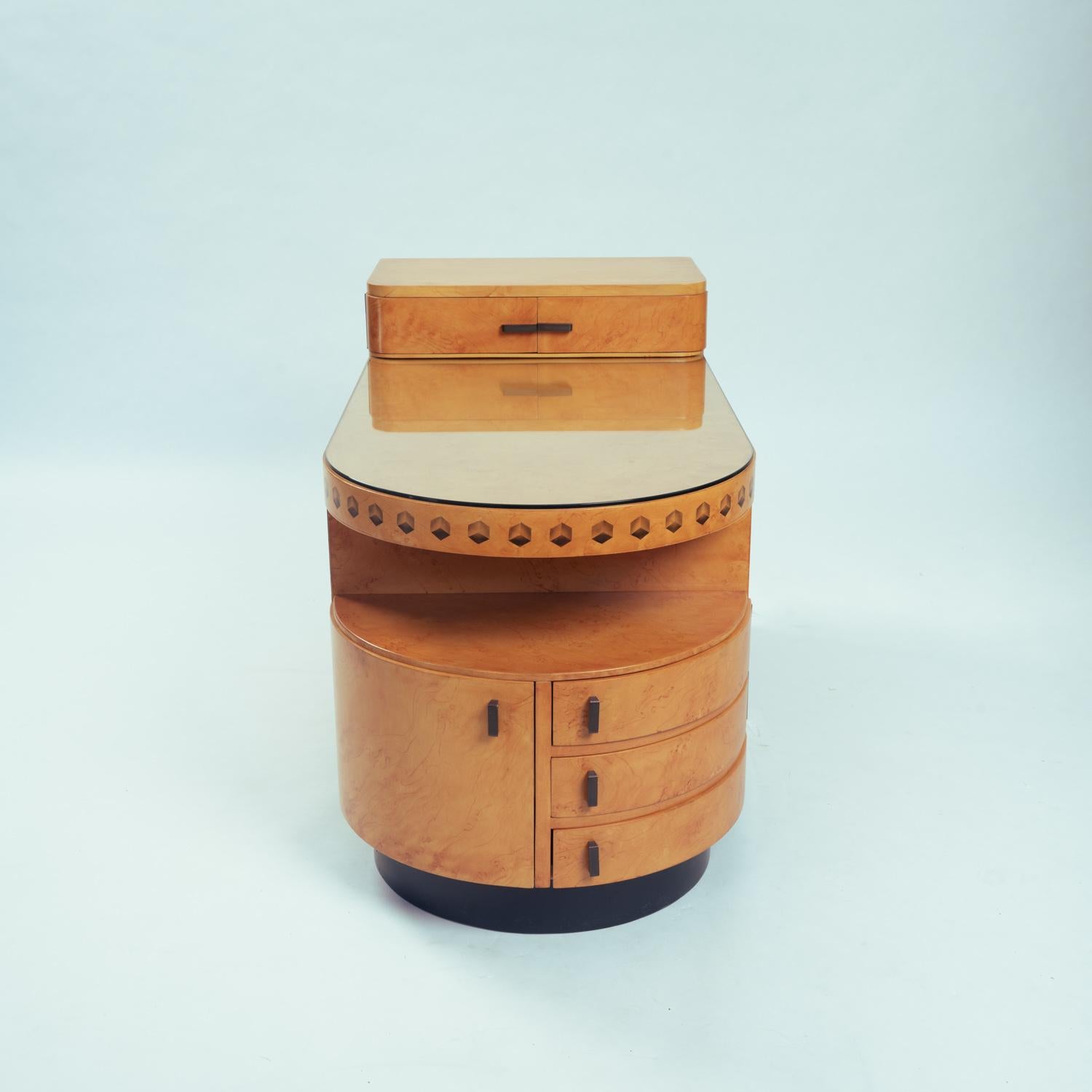 Peint à la main Meuble de bar Art Déco en bois de ronce peint d'imitation, Italie 1961 en vente