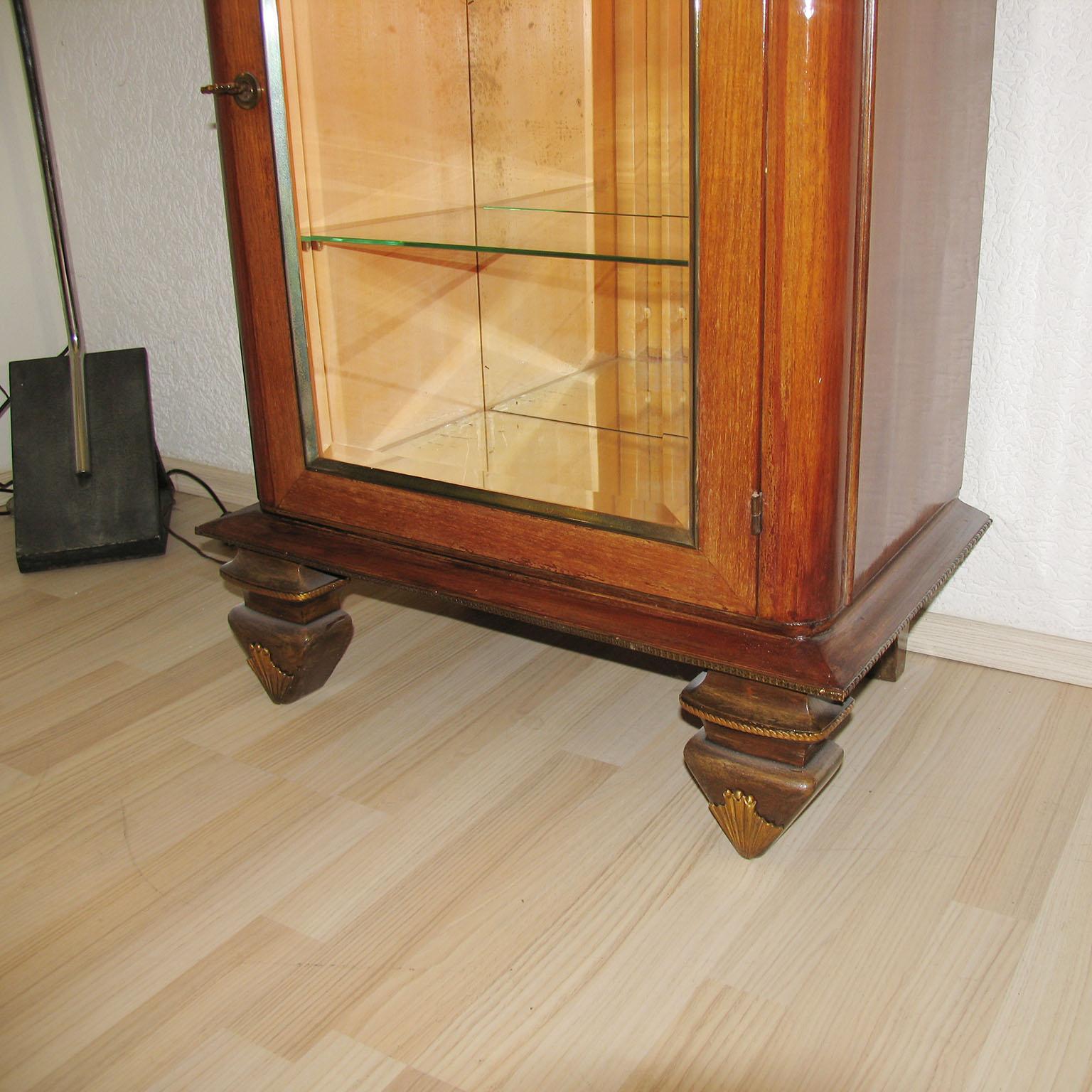 Art Deco Dry Bar, Luminous Vitrine, Display Cabinet, Jean Pascaud Style For Sale 5