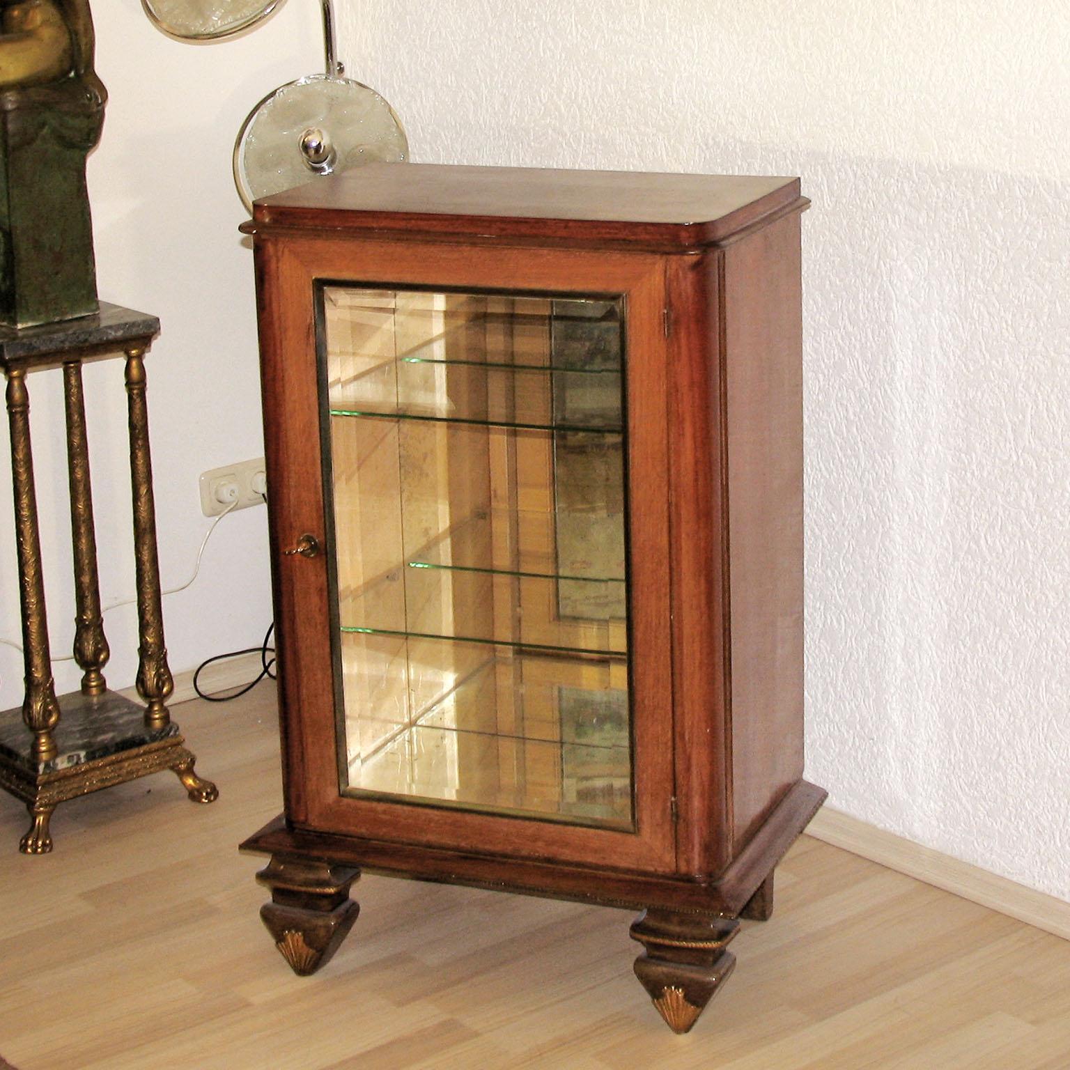 Mid-20th Century Art Deco Dry Bar, Luminous Vitrine, Display Cabinet, Jean Pascaud Style For Sale