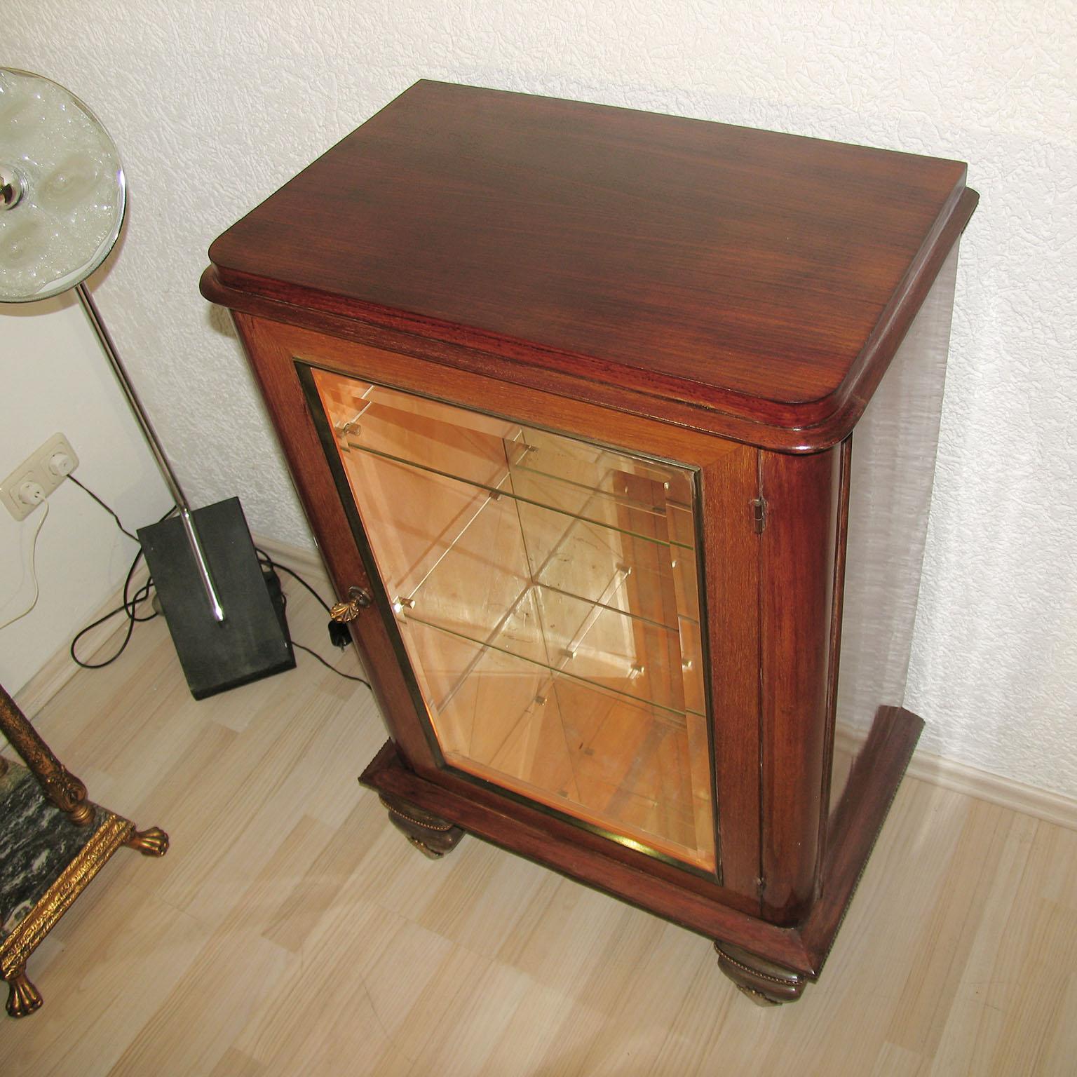 Art Deco Dry Bar, Luminous Vitrine, Display Cabinet, Jean Pascaud Style For Sale 1