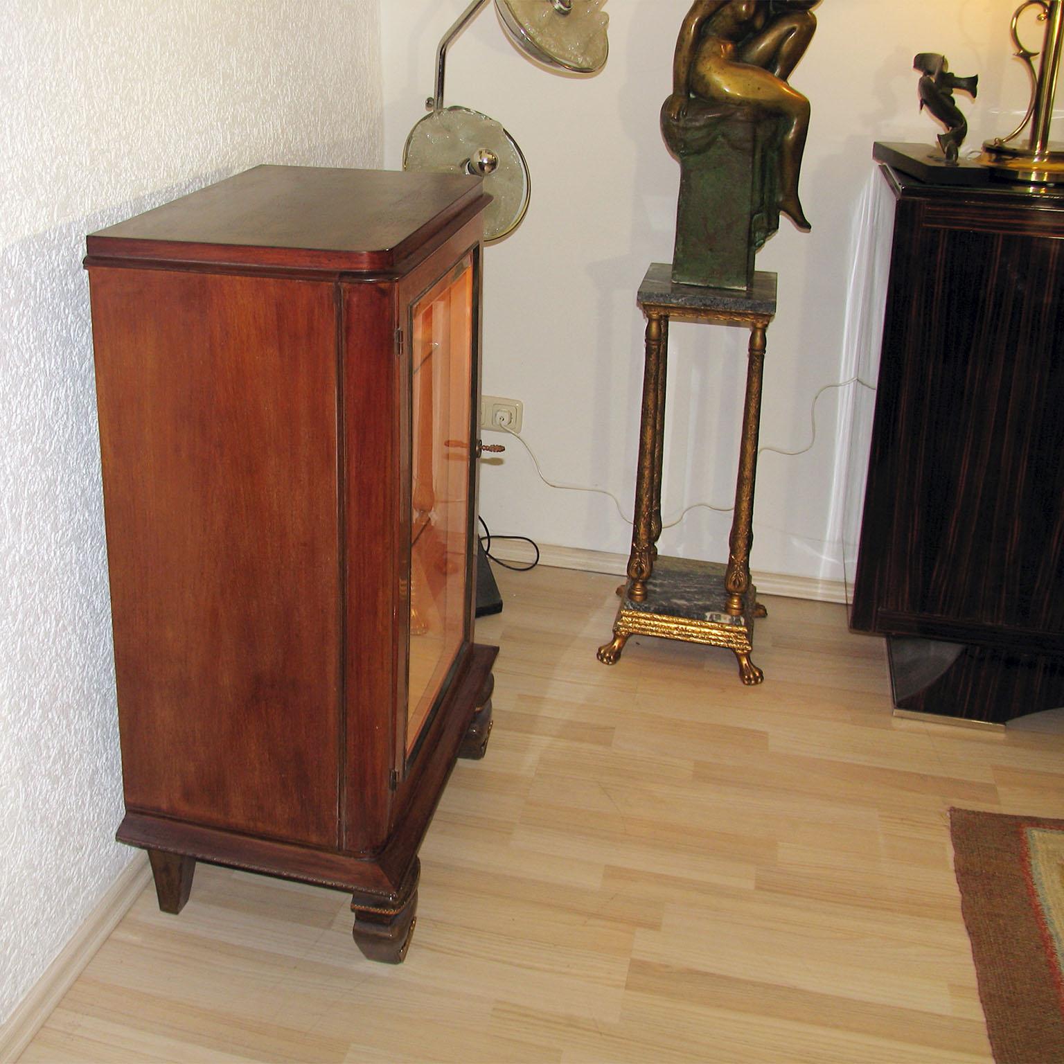 Art Deco Dry Bar, Luminous Vitrine, Display Cabinet, Jean Pascaud Style For Sale 2