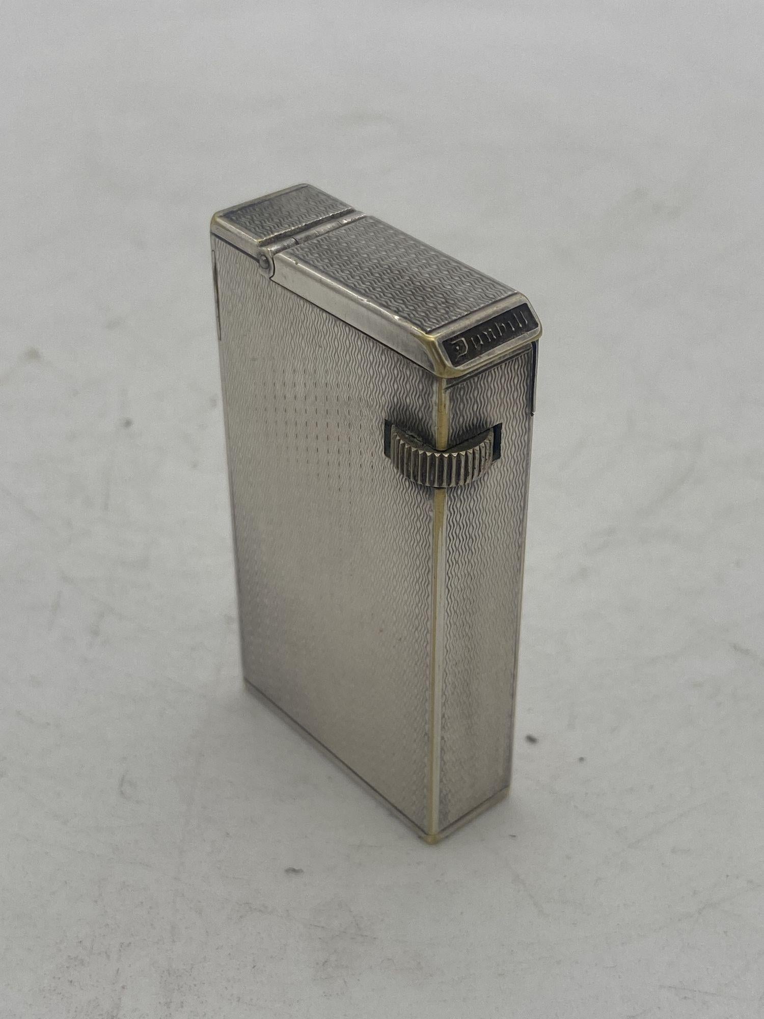 Sterling Silver Art Deco Dunhill Silver Plate Broadboy Lighter in Original Box