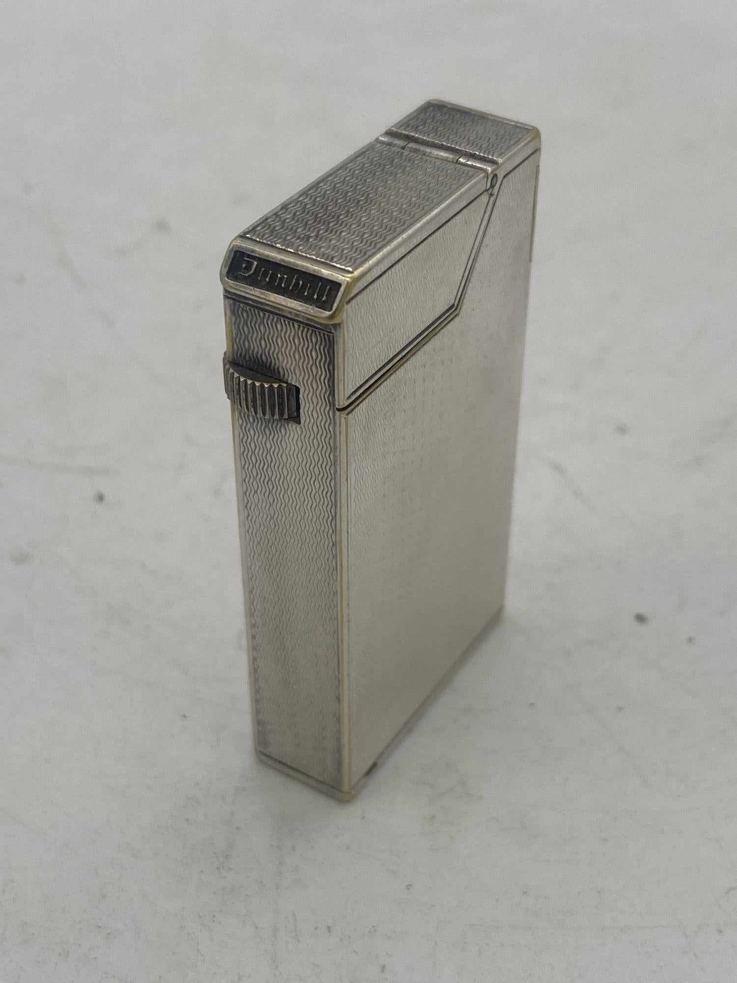 Art Deco Dunhill Silver Plate Broadboy Lighter in Original Box 1