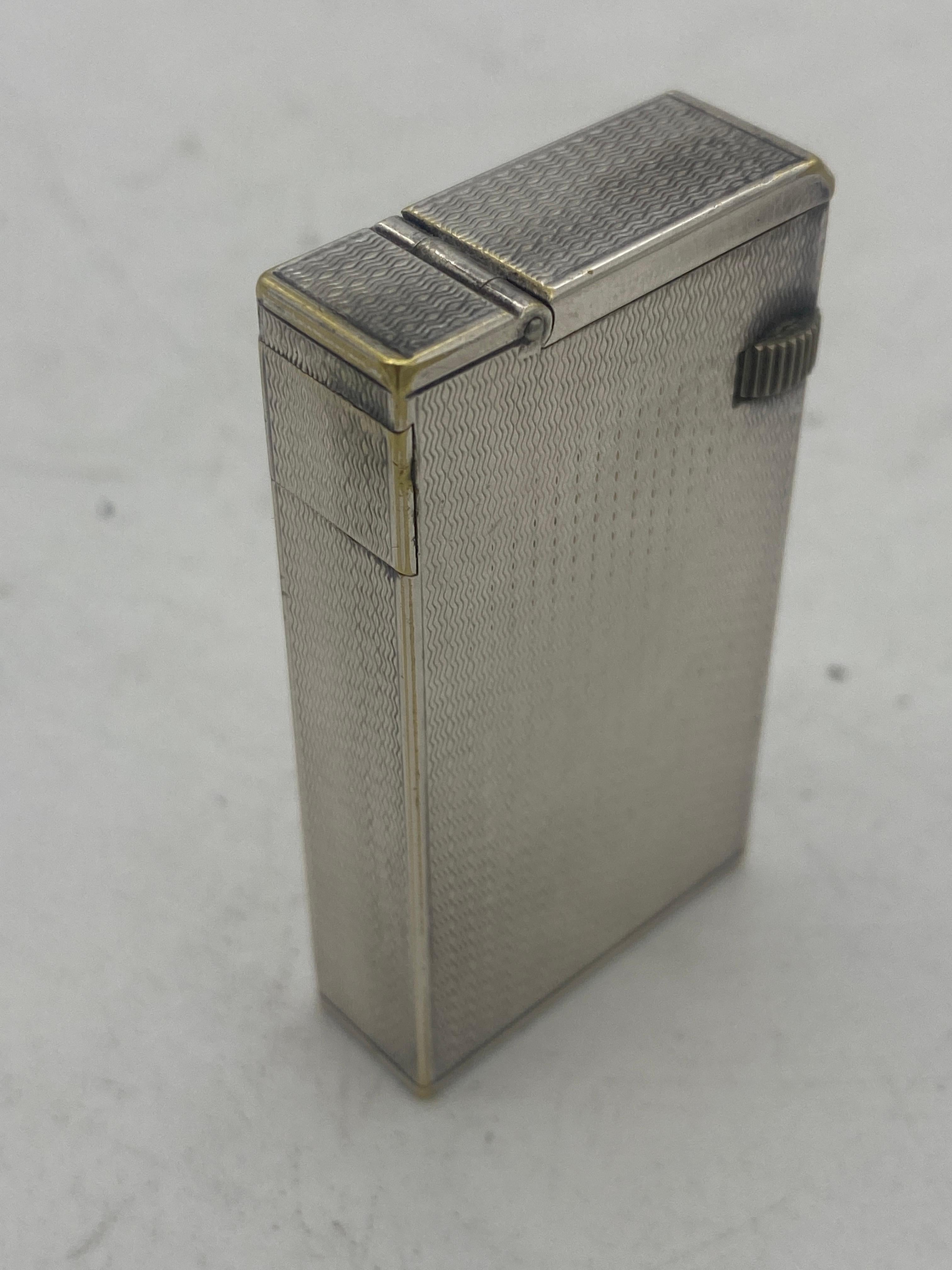 English Art Deco Dunhill Sterling Silver Broadboy Lighter in Original Box
