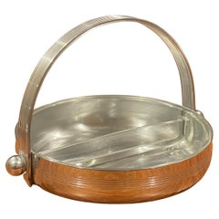 Art Deco Duplex Chrome & Glass Jelly Dish by Chase