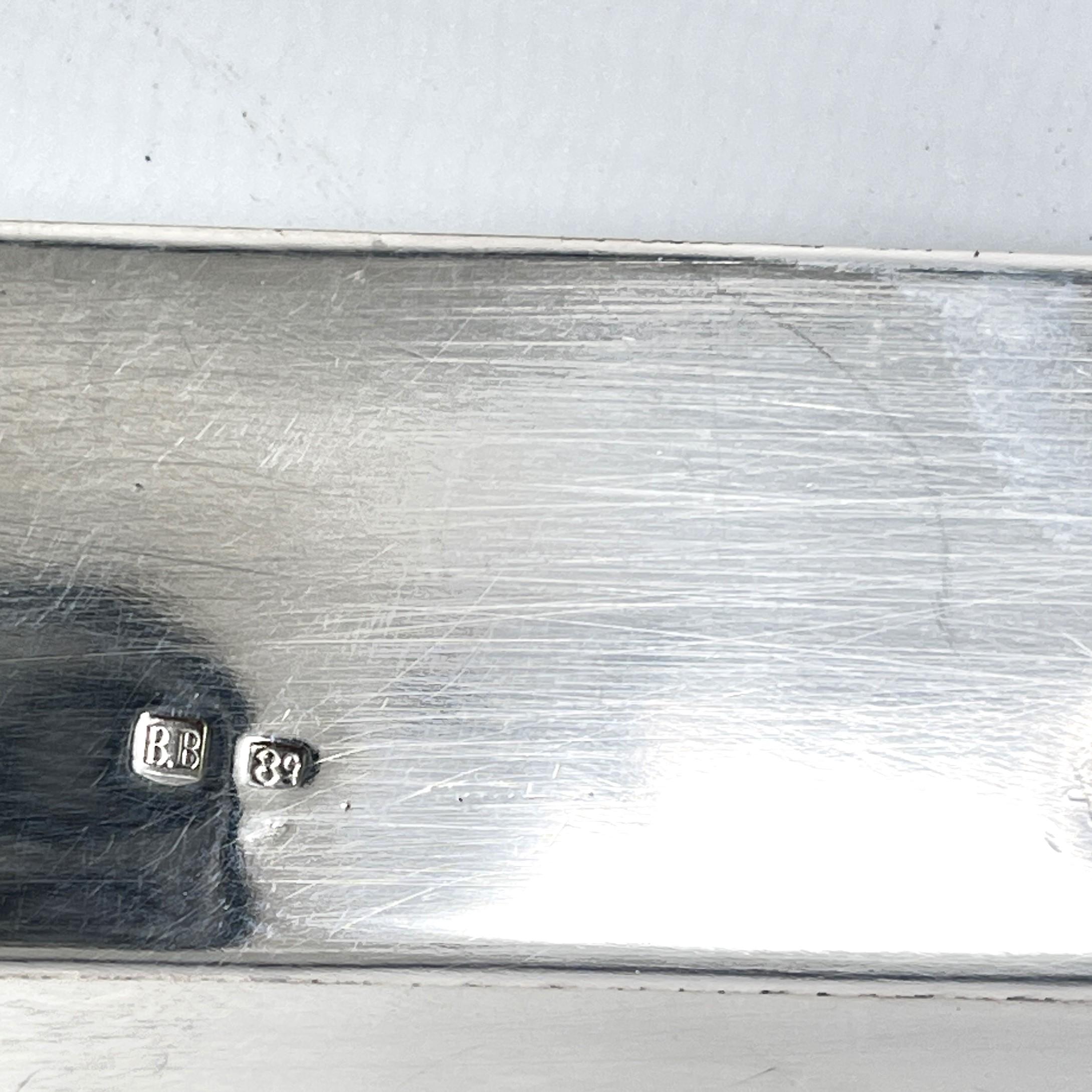 Silver Plate Art Deco dustpan from B.B silver-plated table dustpan, 1930s For Sale