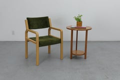 Art Deco Dutch Golden Oak Side Table with Lower Shelf