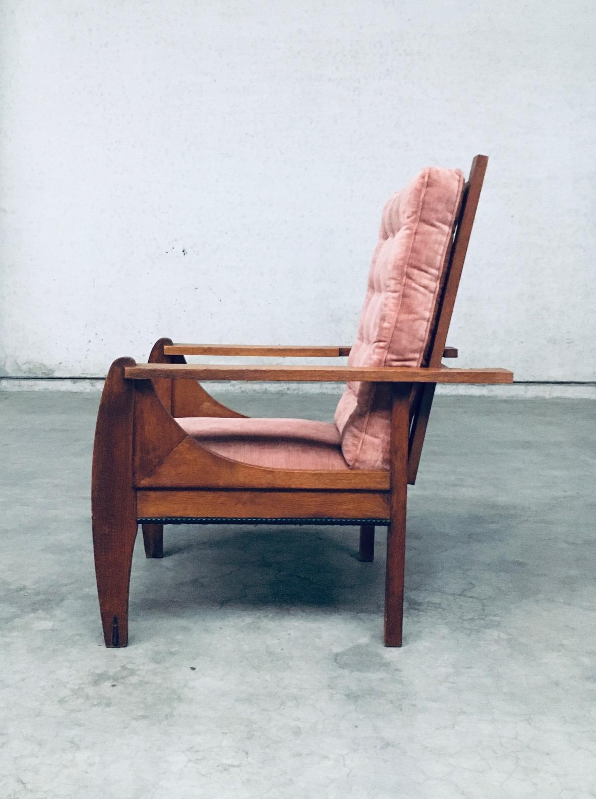 Grand fauteuil inclinable Art déco moderniste néerlandais, Pays-Bas années 1920 en vente 3