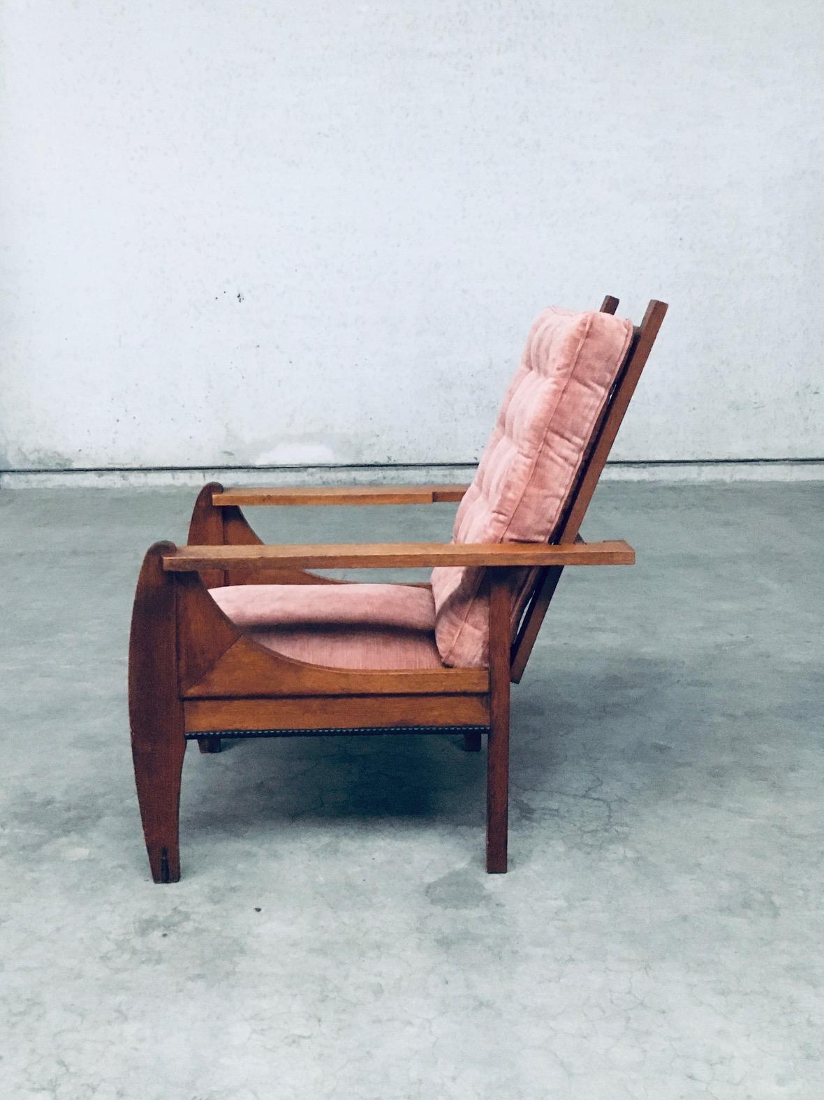 Grand fauteuil inclinable Art déco moderniste néerlandais, Pays-Bas années 1920 en vente 4