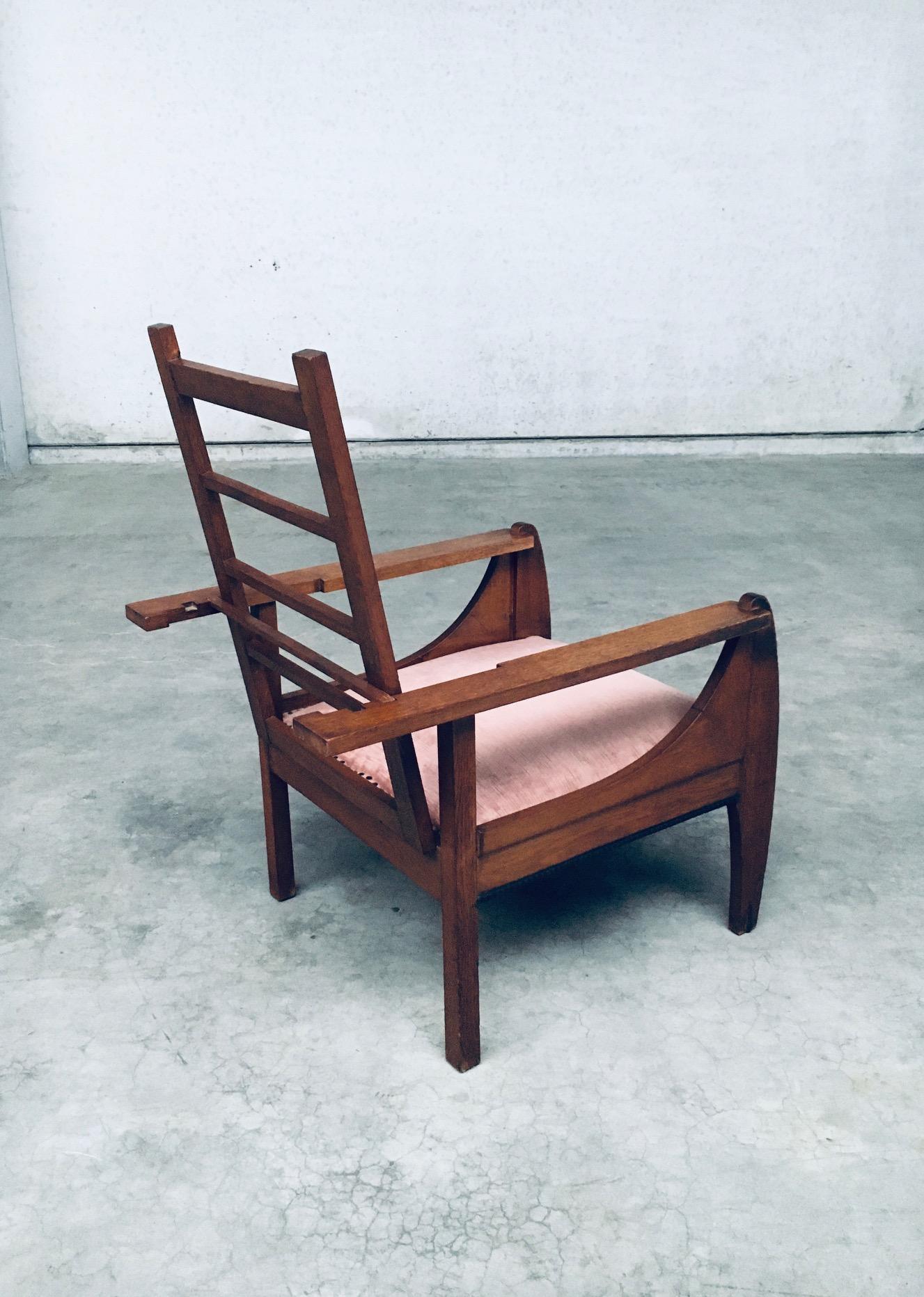 Grand fauteuil inclinable Art déco moderniste néerlandais, Pays-Bas années 1920 en vente 7