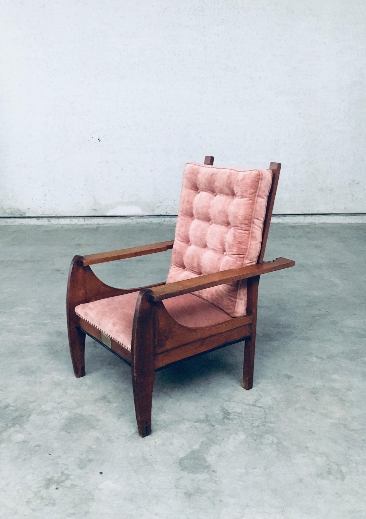 Grand fauteuil inclinable Art déco moderniste néerlandais, Pays-Bas années 1920 Bon état - En vente à Oud-Turnhout, VAN